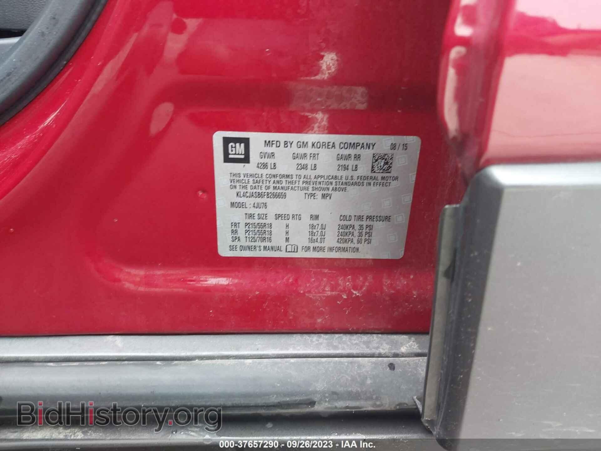 2015 BUICK ENCORE - VIN: KL4CJASB6FB266659 - Фото 9