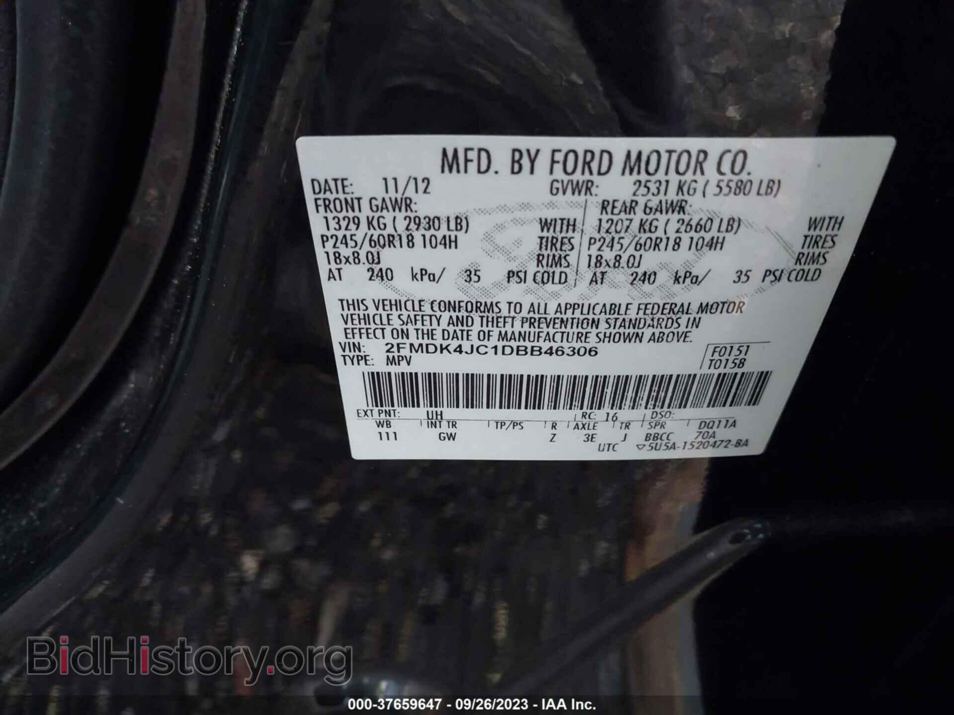 2013 FORD EDGE - VIN: 2FMDK4JC1DBB46306 - Photo 9