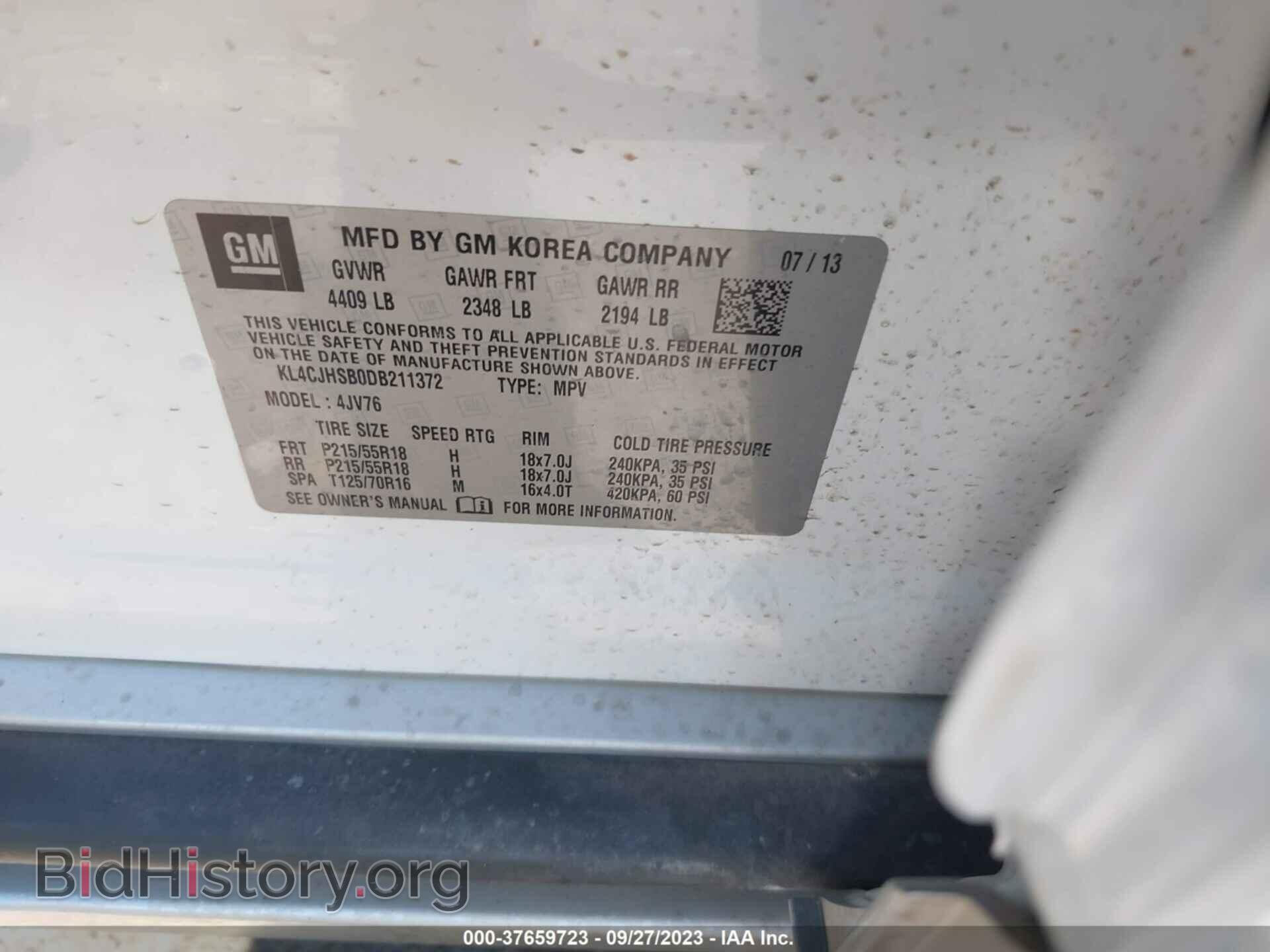 2013 BUICK ENCORE - VIN: KL4CJHSB0DB211372 - Photo 9