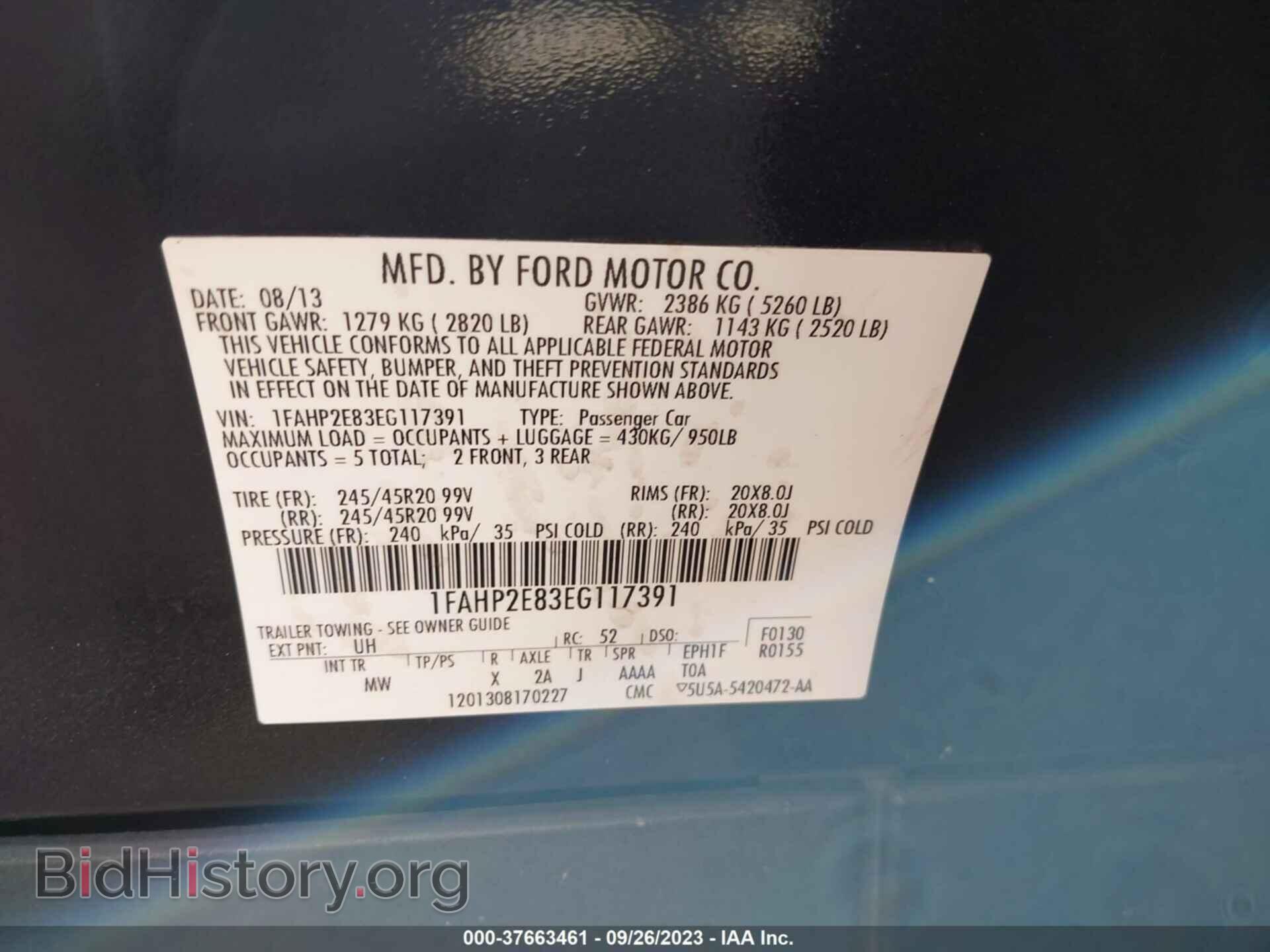 2014 FORD TAURUS - VIN: 1FAHP2E83EG117391 - Photo 9