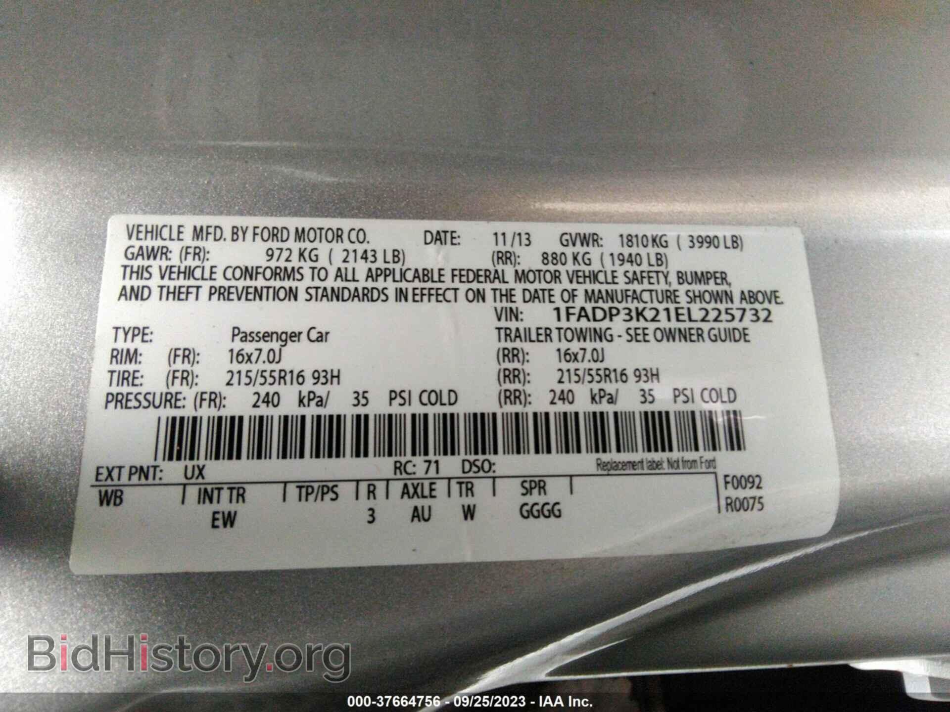 2014 FORD FOCUS - VIN: 1FADP3K21EL225732 - Photo 9