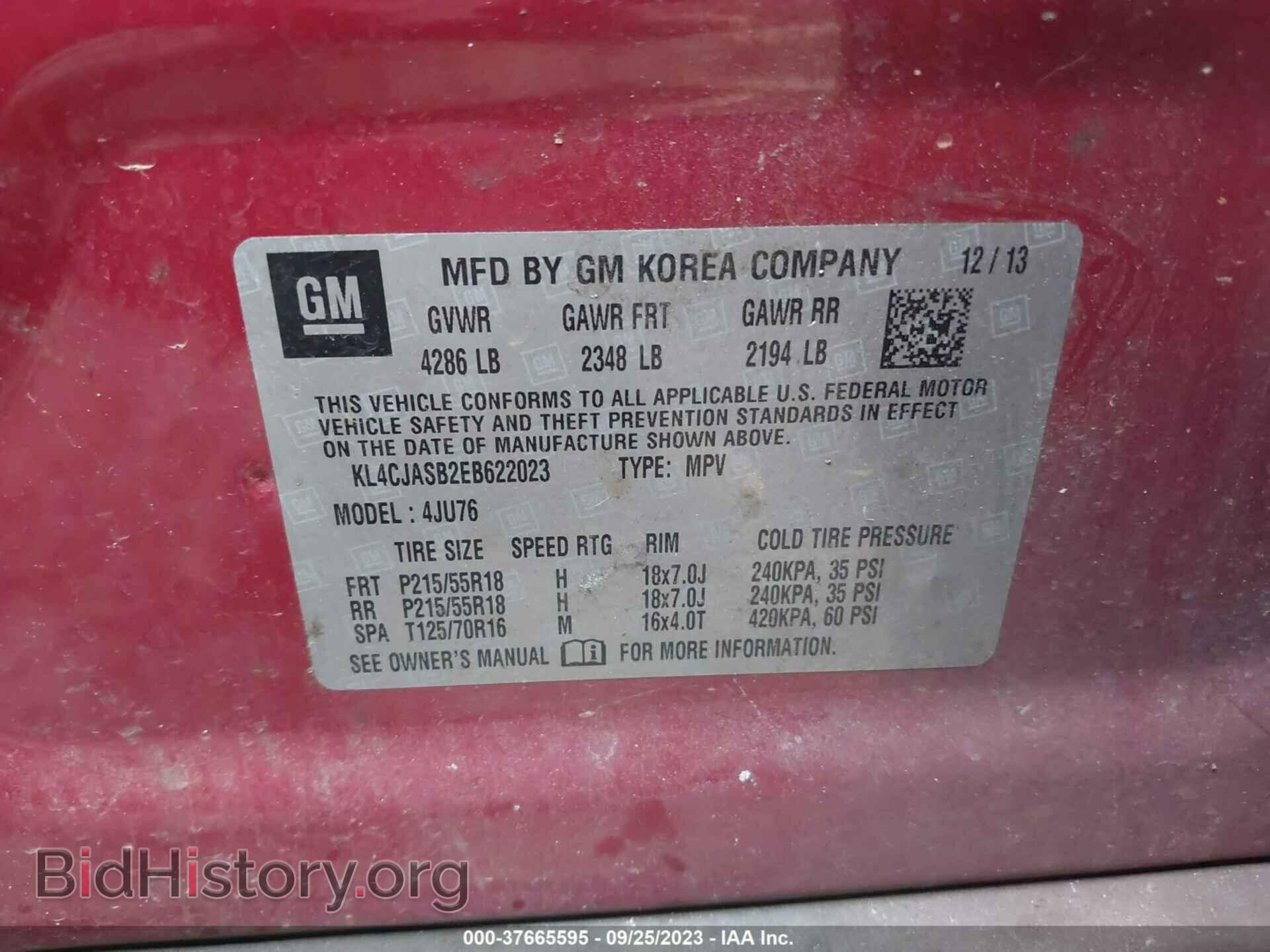 2014 BUICK ENCORE - VIN: KL4CJASB2EB622023 - Photo 9