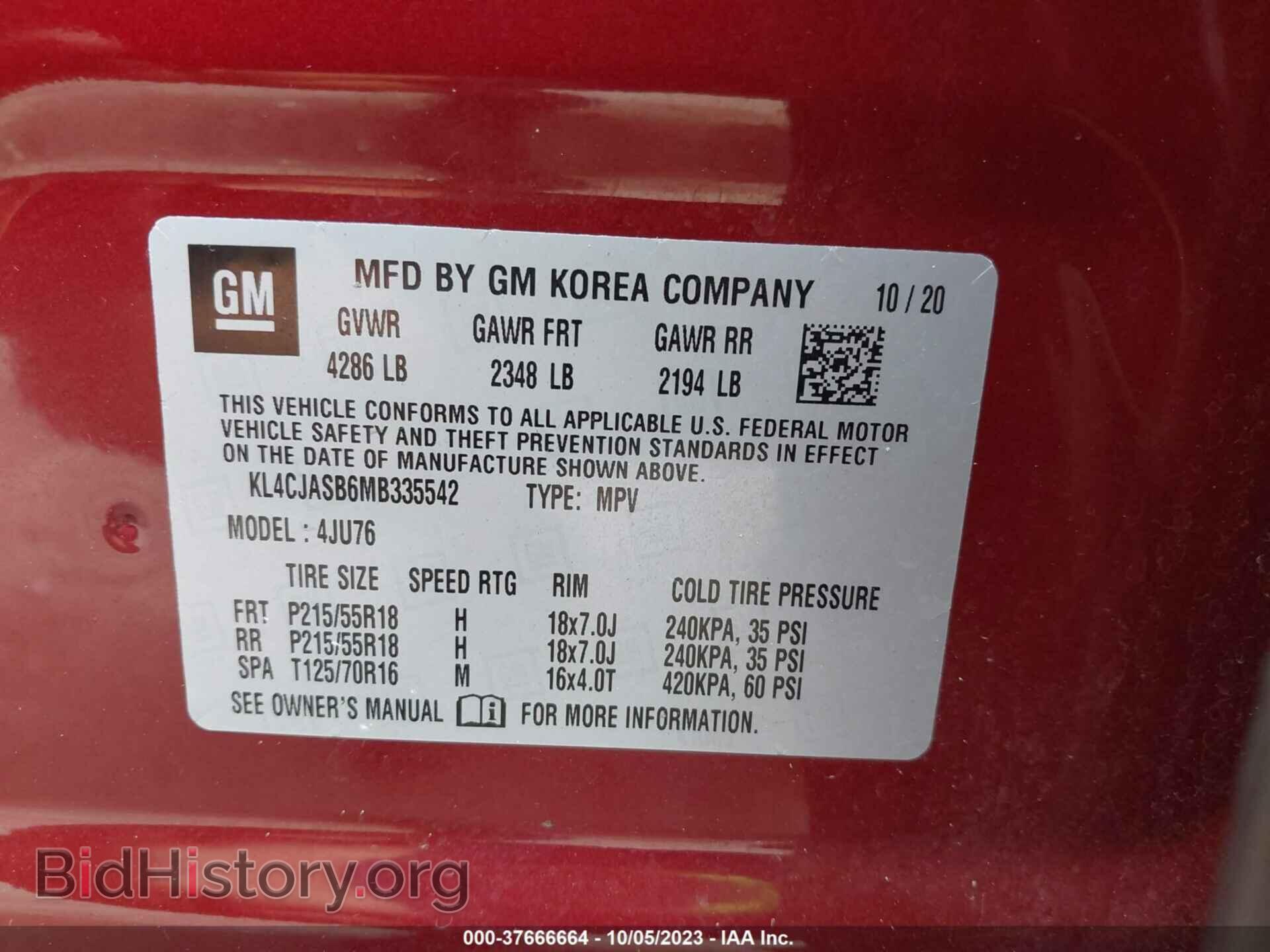 2021 BUICK ENCORE - VIN: KL4CJASB6MB335542 - Photo 9