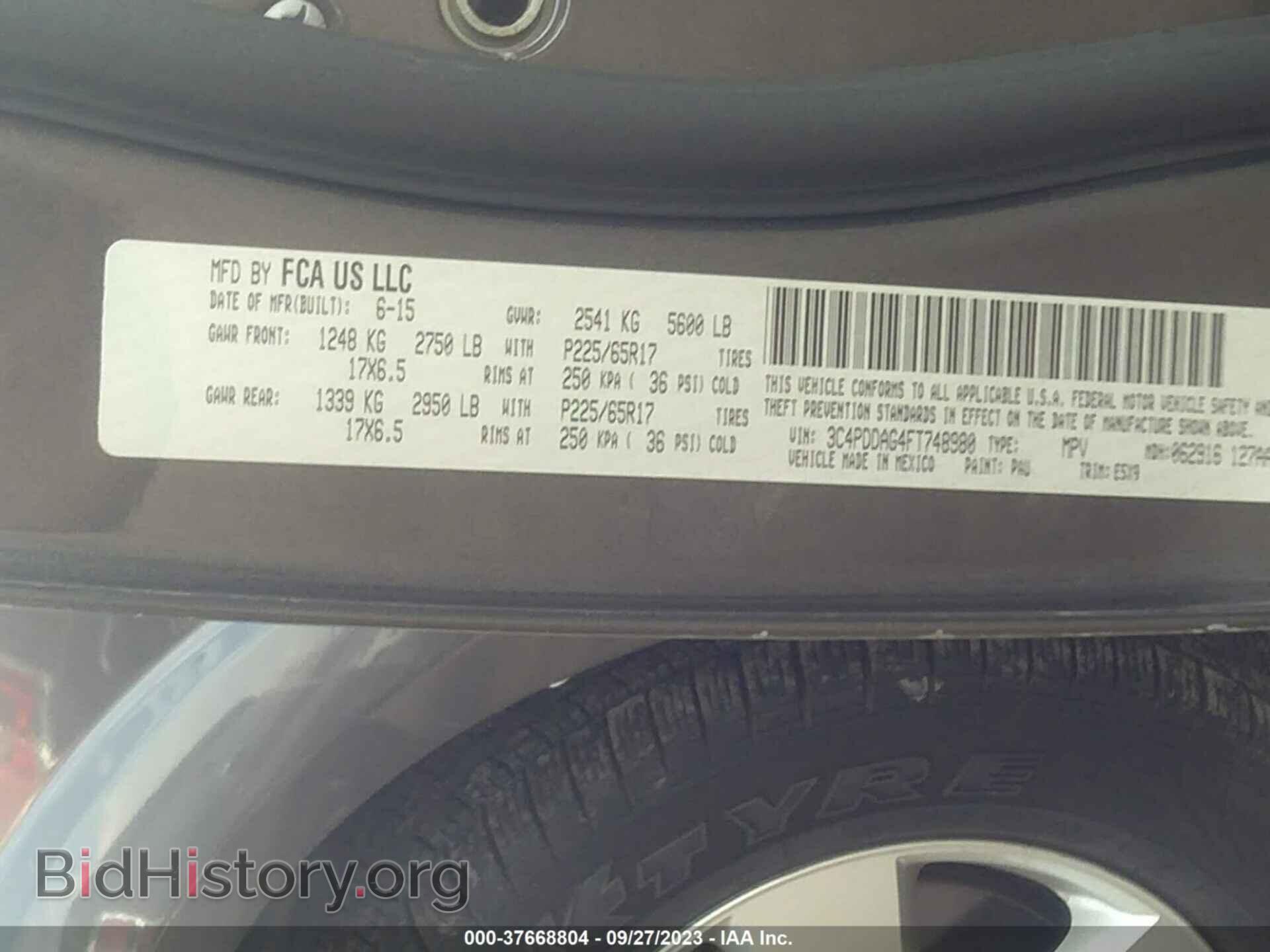 2015 DODGE JOURNEY - VIN: 3C4PDDAG4FT748980 - Фото 9
