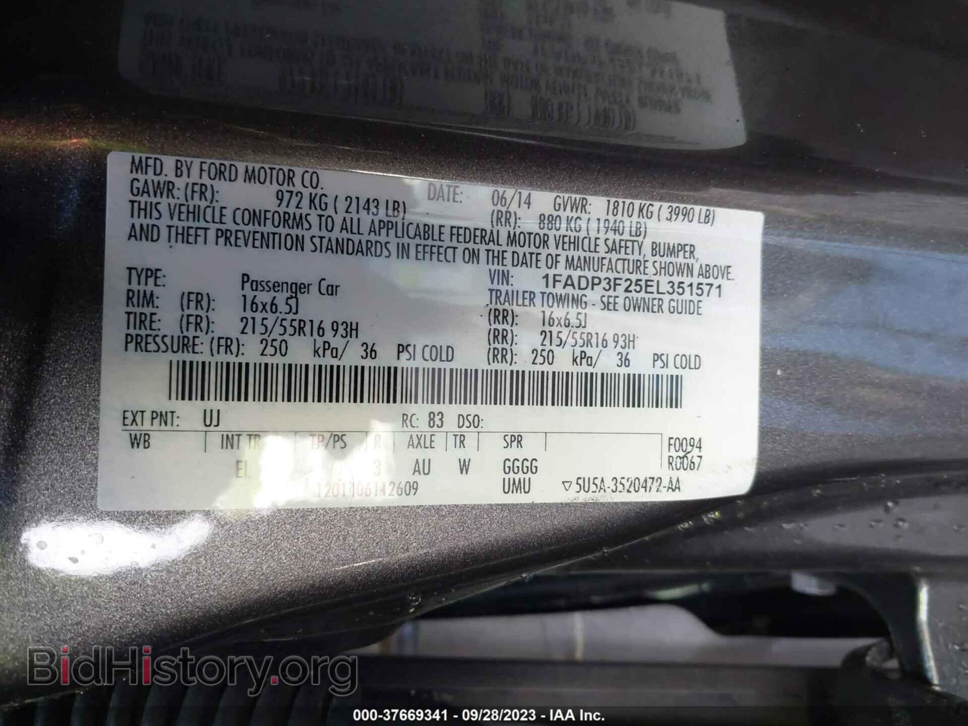 2014 FORD FOCUS - VIN: 1FADP3F25EL351571 - Photo 9