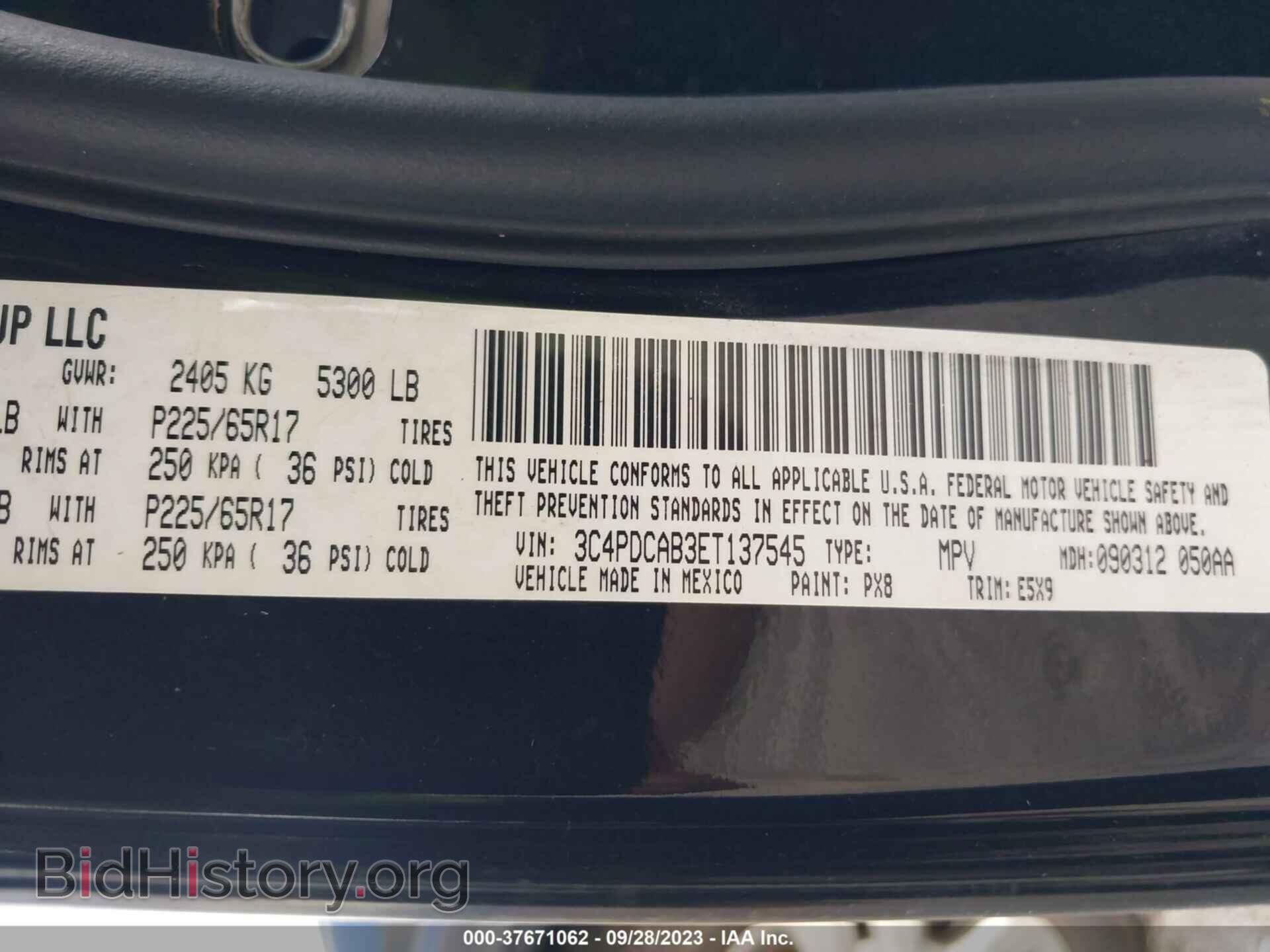 2014 DODGE JOURNEY - VIN: 3C4PDCAB3ET137545 - Фото 9