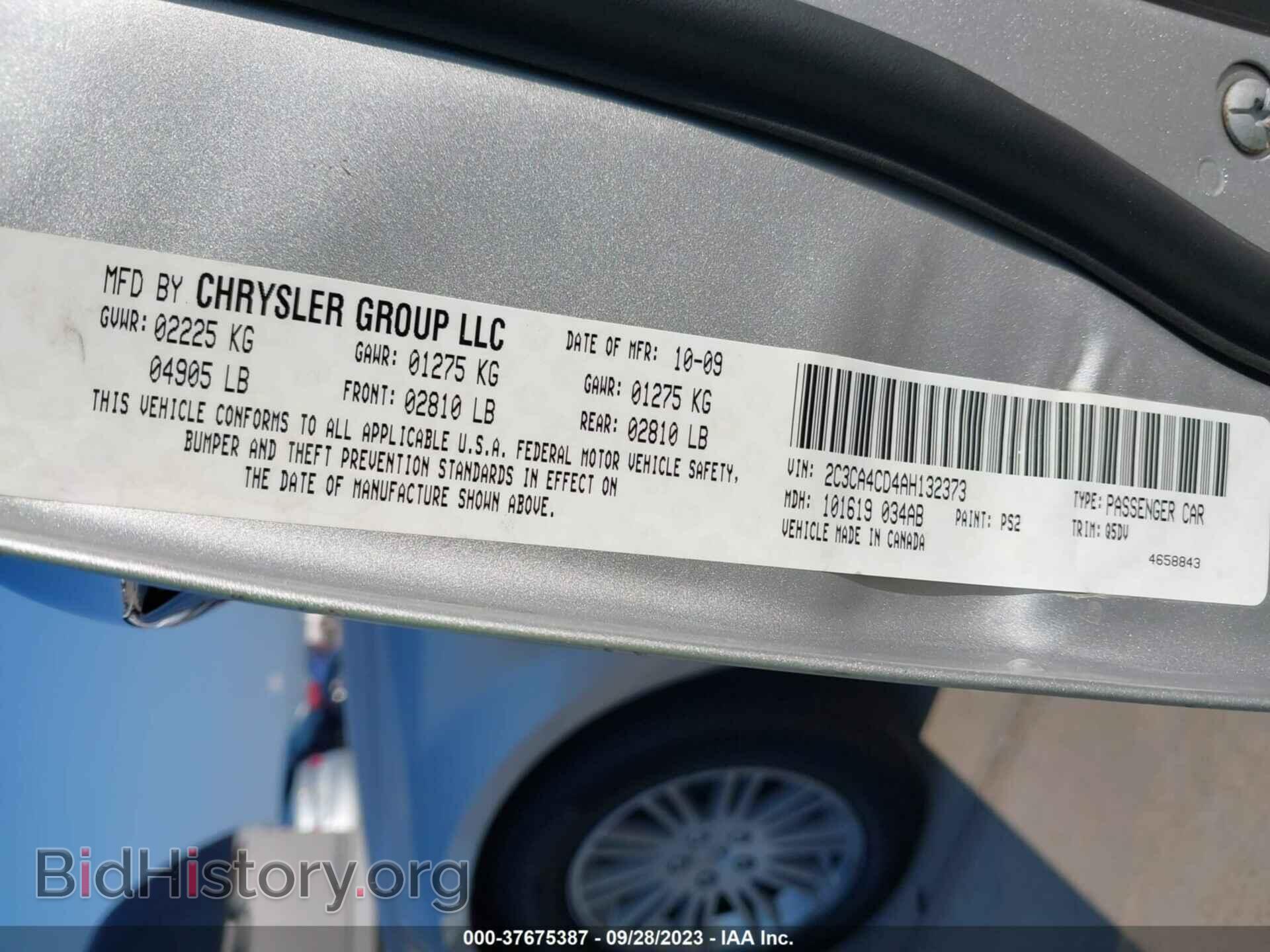 2010 CHRYSLER 300 - VIN: 2C3CA4CD4AH132373 - Фото 9