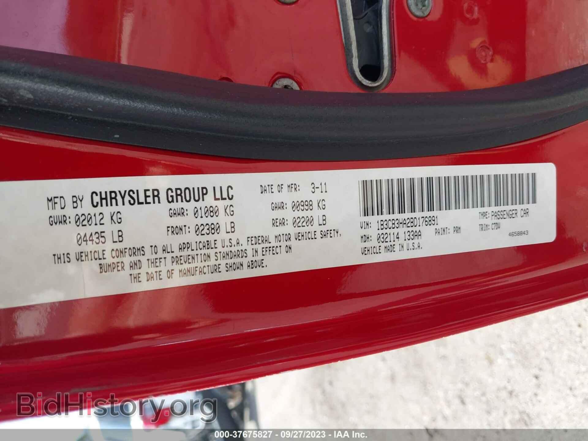 2011 DODGE CALIBER - VIN: 1B3CB3HA2BD176891 - Фото 9