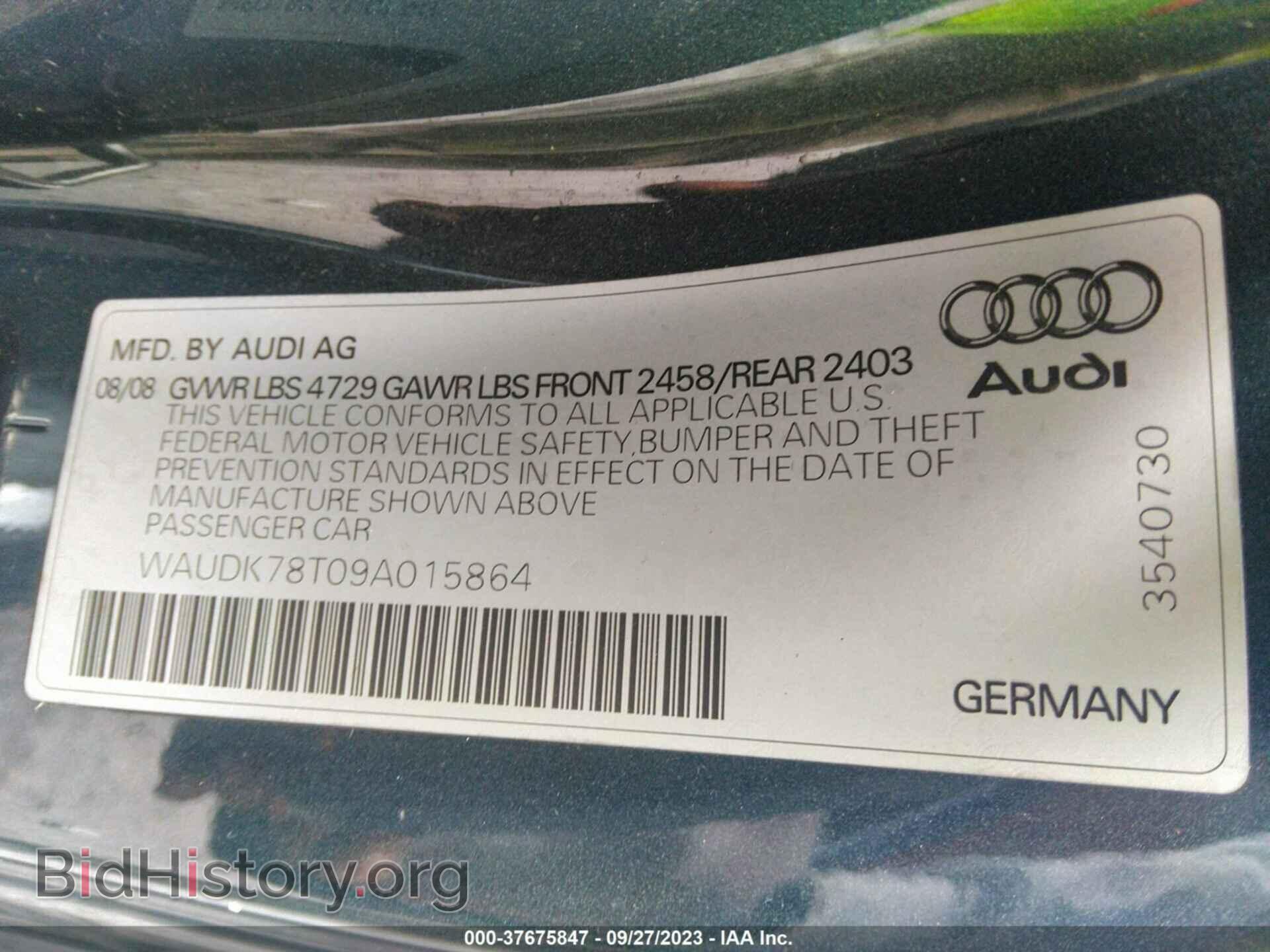 2009 AUDI A5 - VIN: WAUDK78T09A015864 - Photo 9