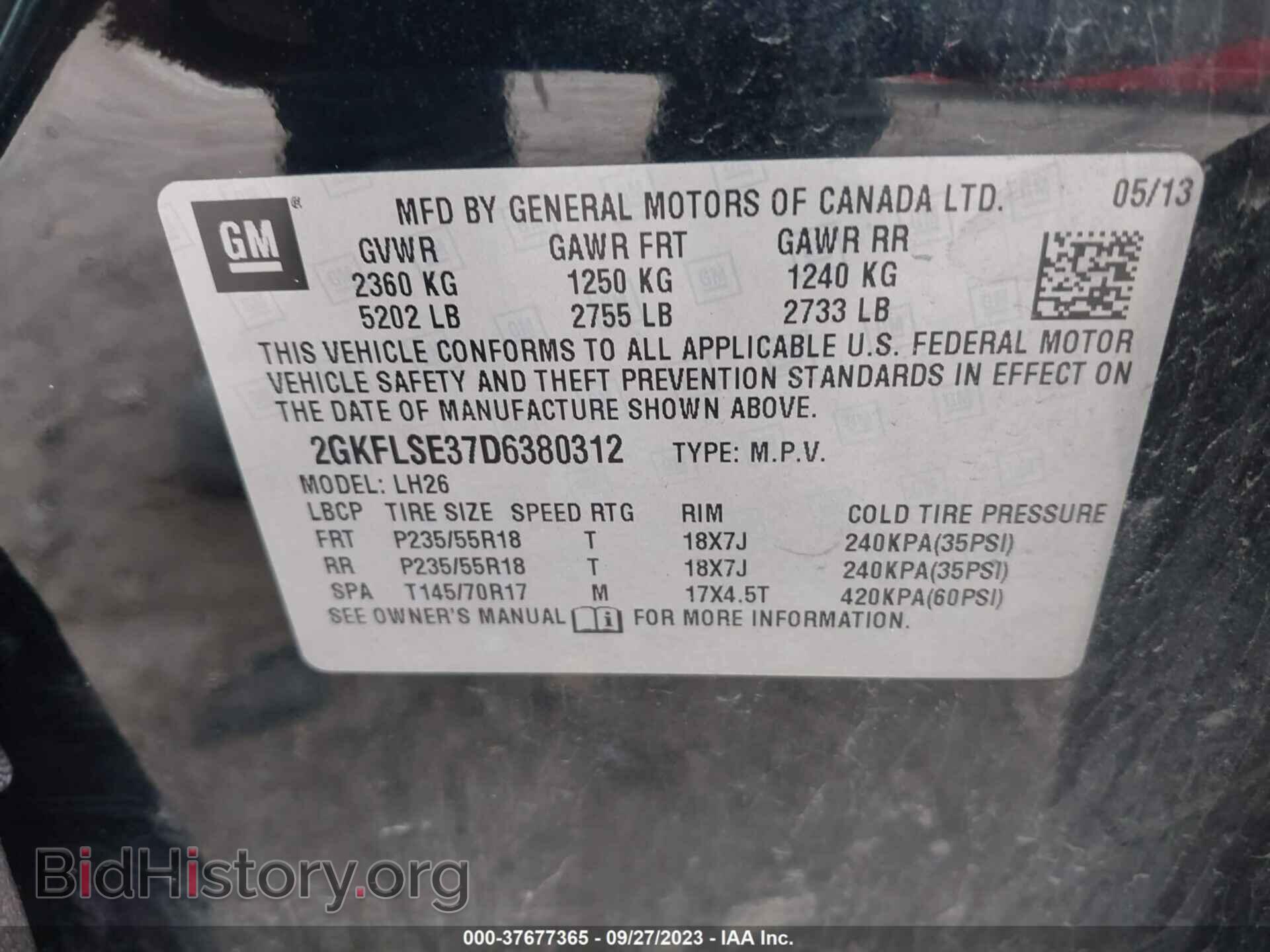2013 GMC TERRAIN - VIN: 2GKFLSE37D6380312 - Photo 9