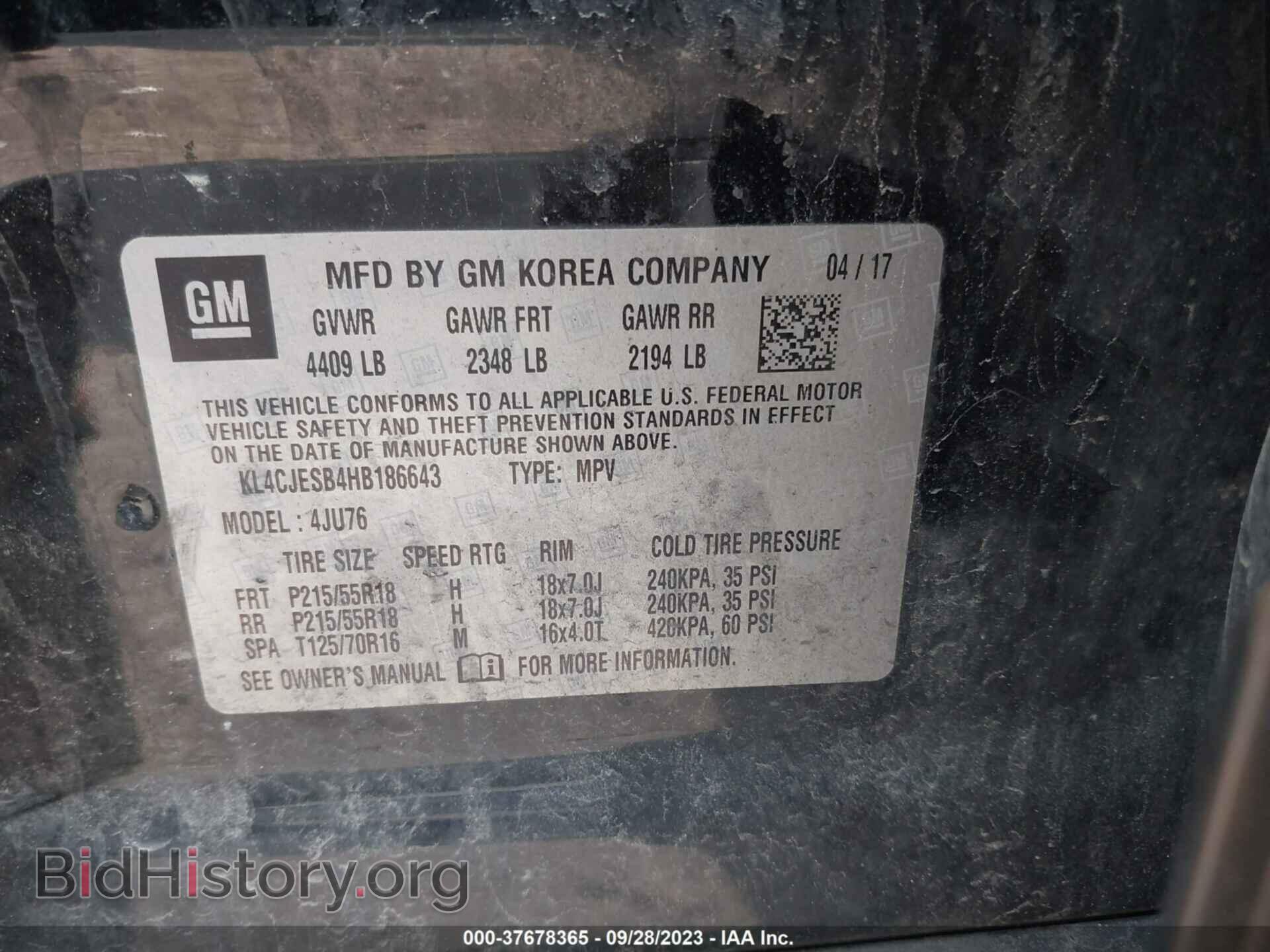 2017 BUICK ENCORE - VIN: KL4CJESB4HB186643 - Photo 9