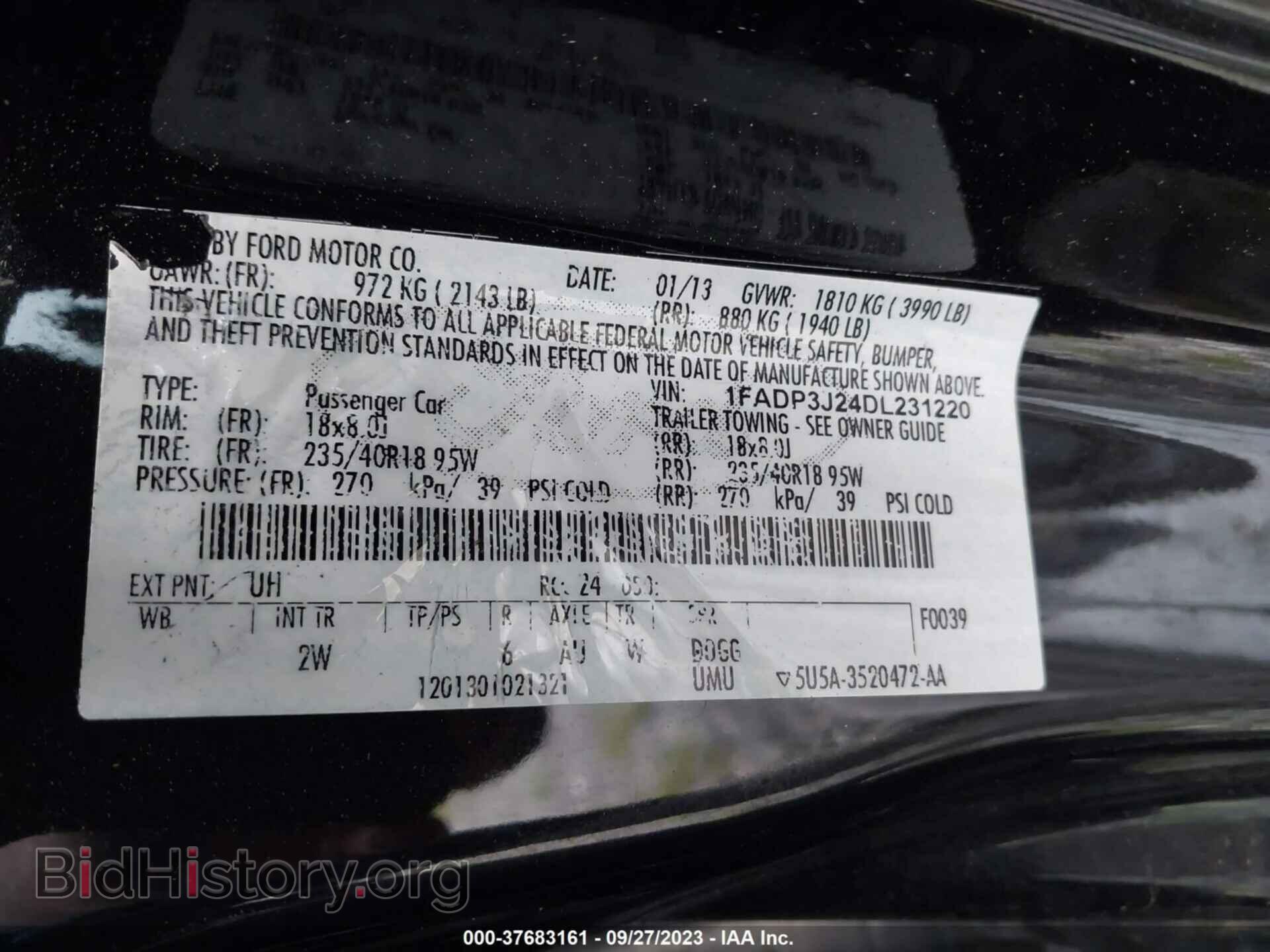2013 FORD FOCUS - VIN: 1FADP3J24DL231220 - Фото 9