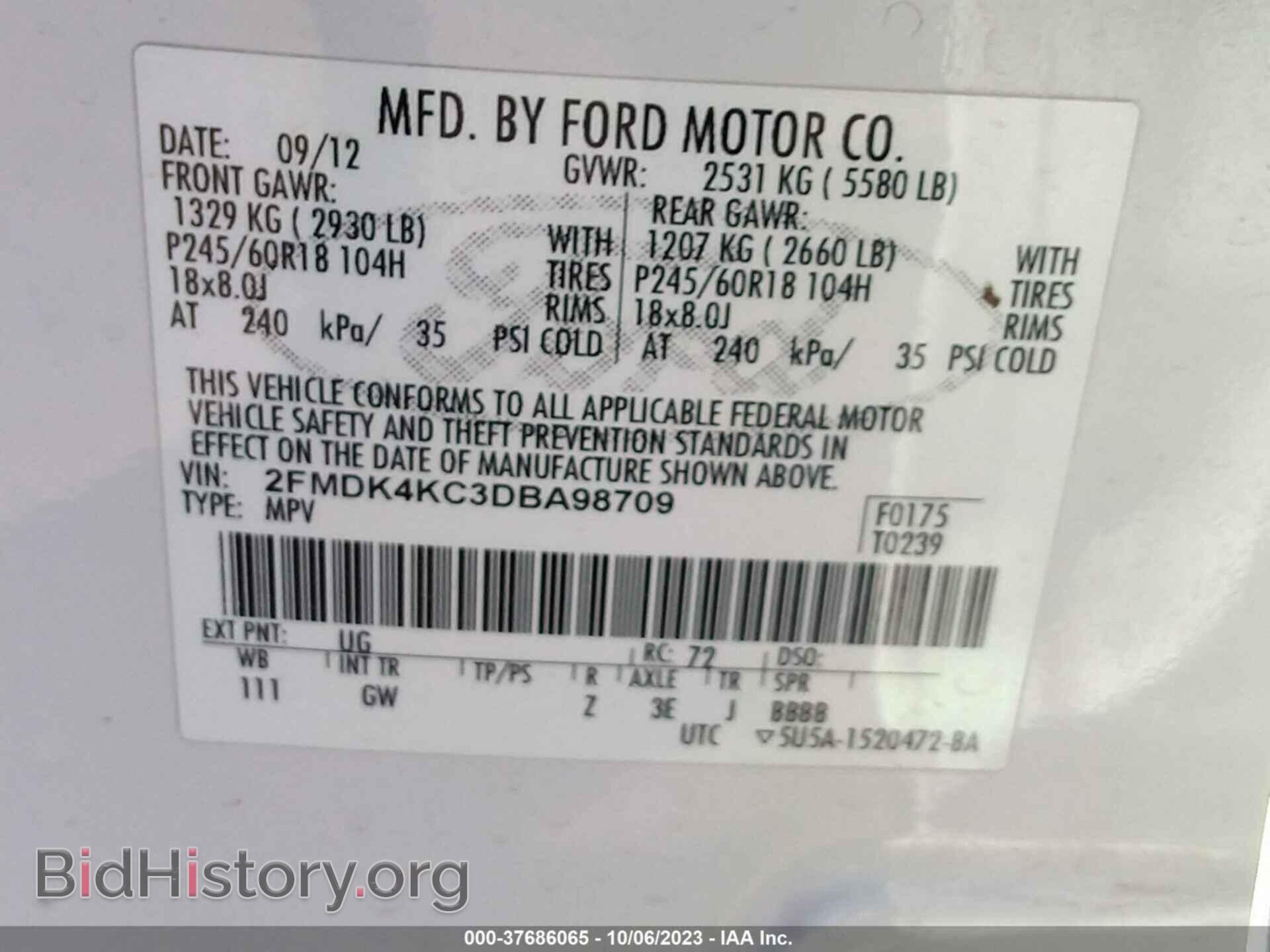 2013 FORD EDGE - VIN: 2FMDK4KC3DBA98709 - Photo 9