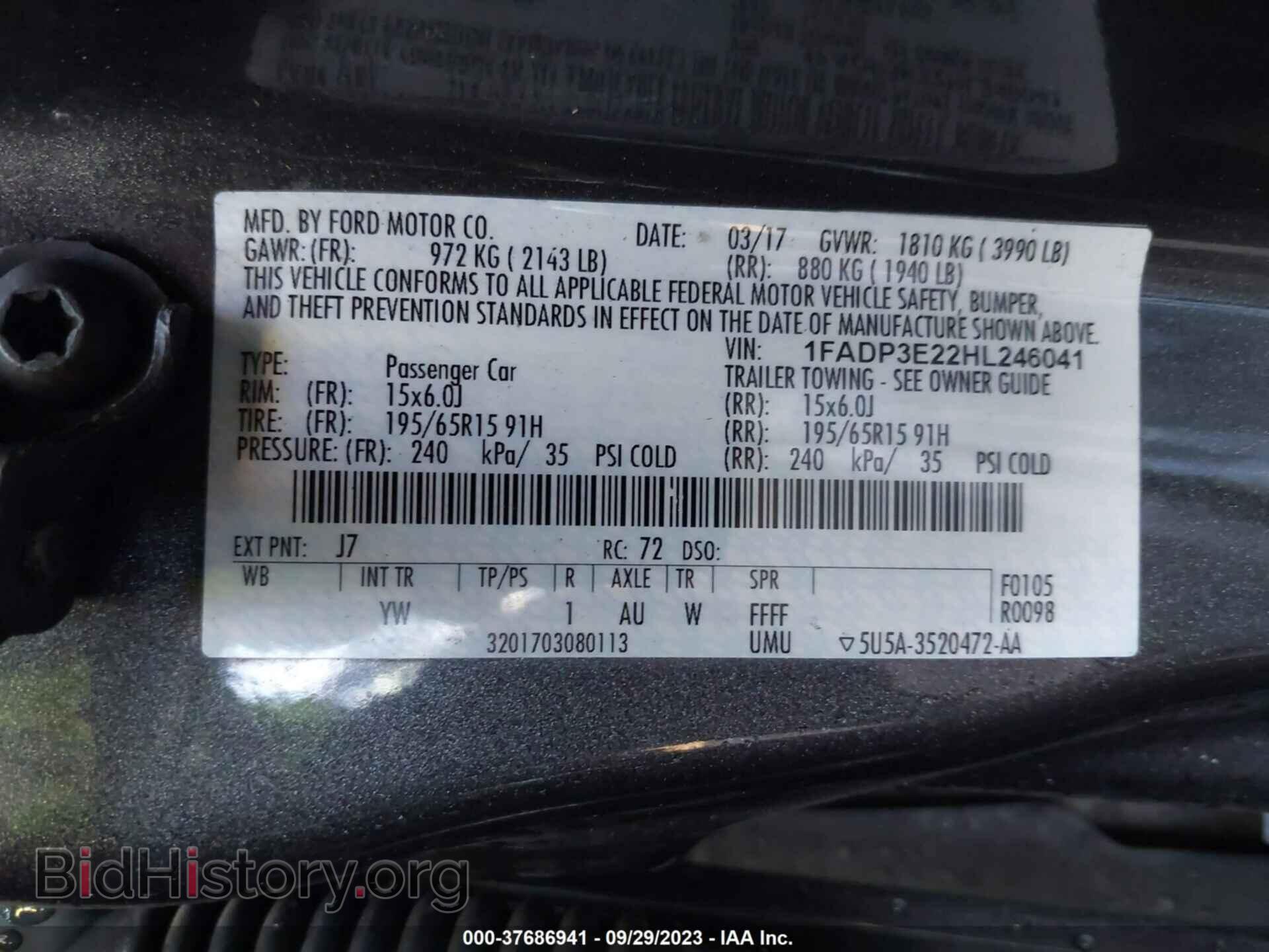 2017 FORD FOCUS - VIN: 1FADP3E22HL246041 - Photo 9