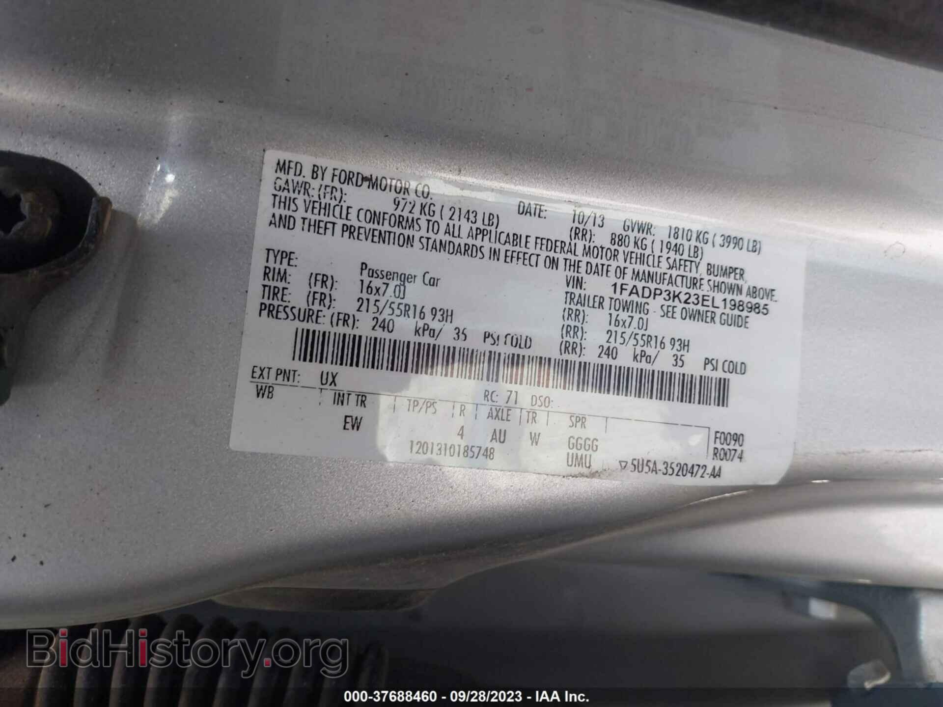 2014 FORD FOCUS - VIN: 1FADP3K23EL198985 - Photo 9