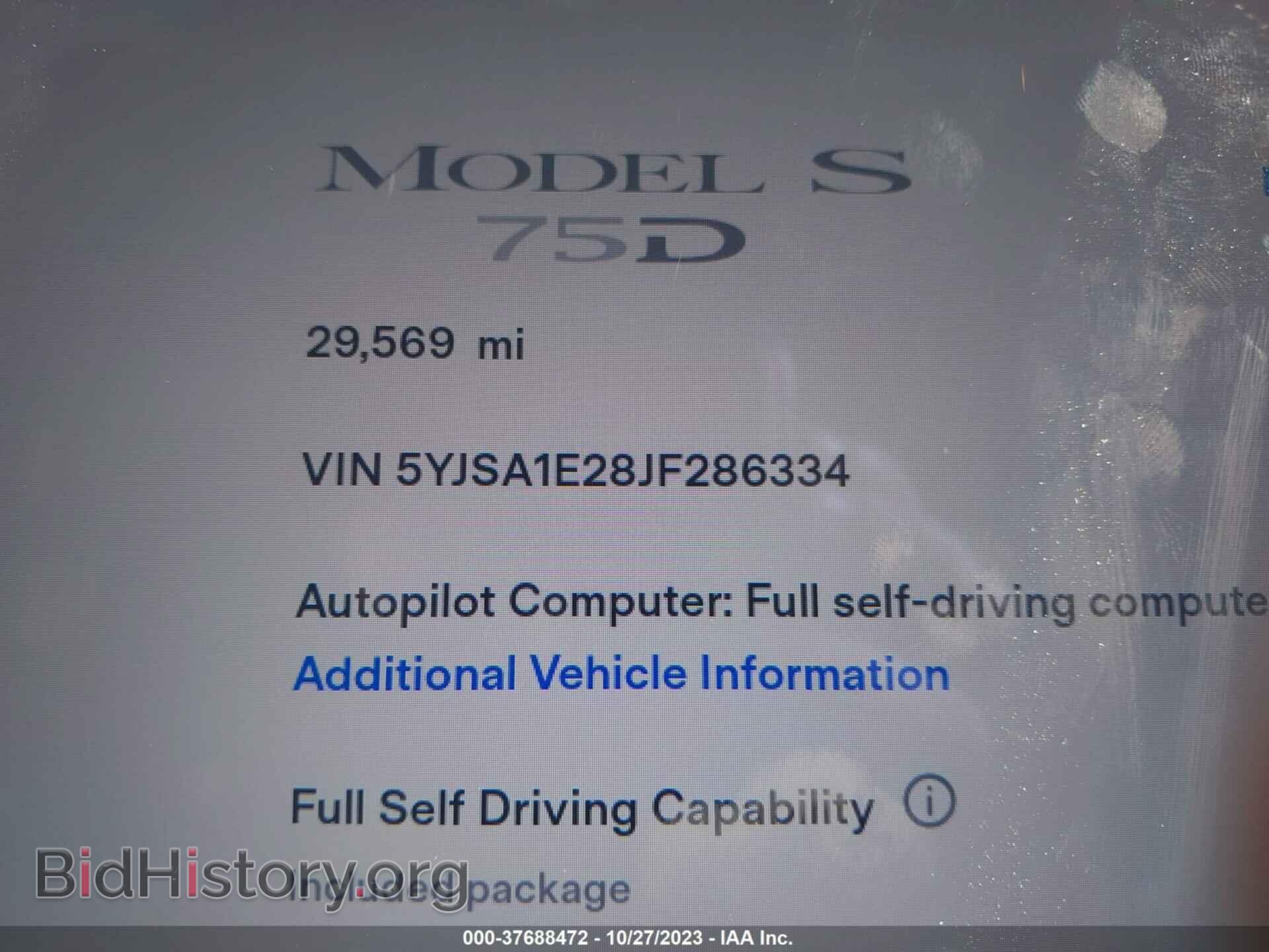 2018 TESLA MODEL S - VIN: 5YJSA1E28JF286334 - Фото 9