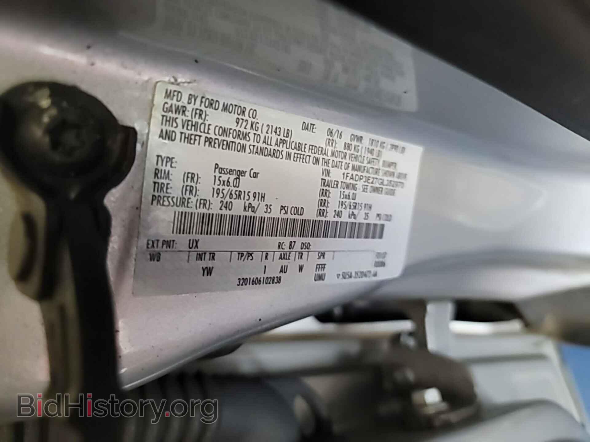 2016 FORD FOCUS - VIN: 1FADP3E27GL352970 - Фото 4