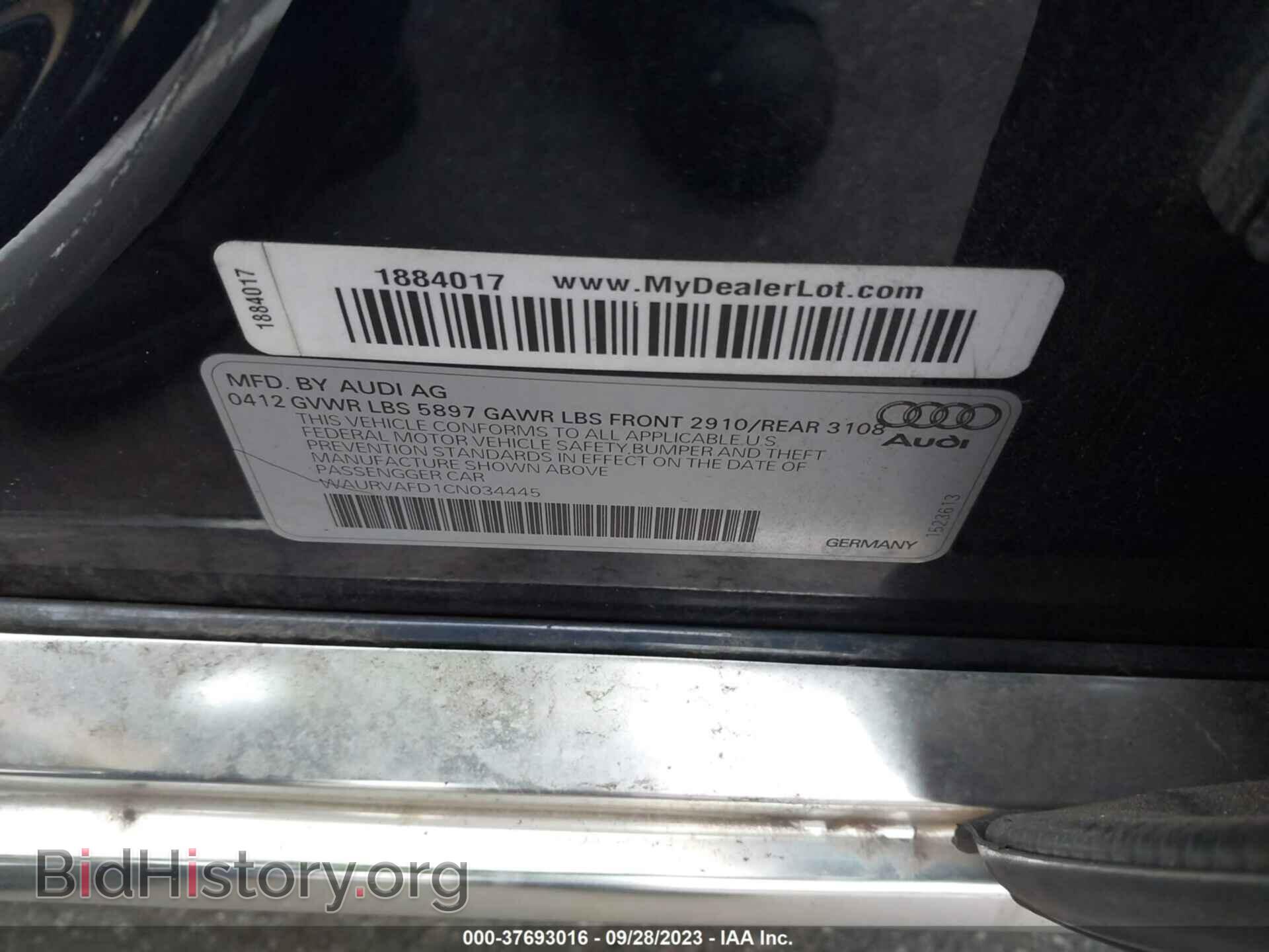 2012 AUDI A8 L - VIN: WAURVAFD1CN034445 - Фото 9