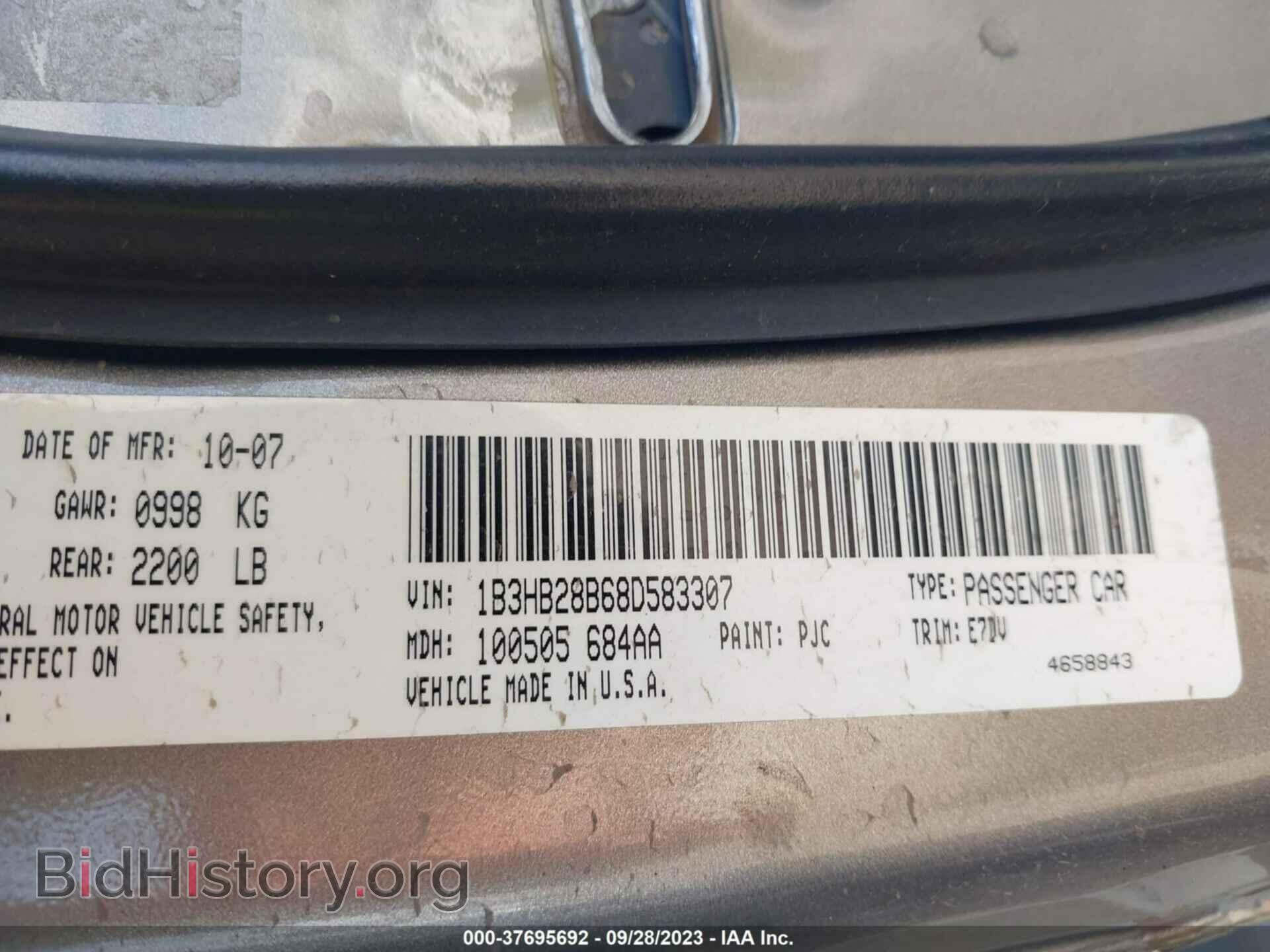 2008 DODGE CALIBER - VIN: 1B3HB28B68D583307 - Photo 9