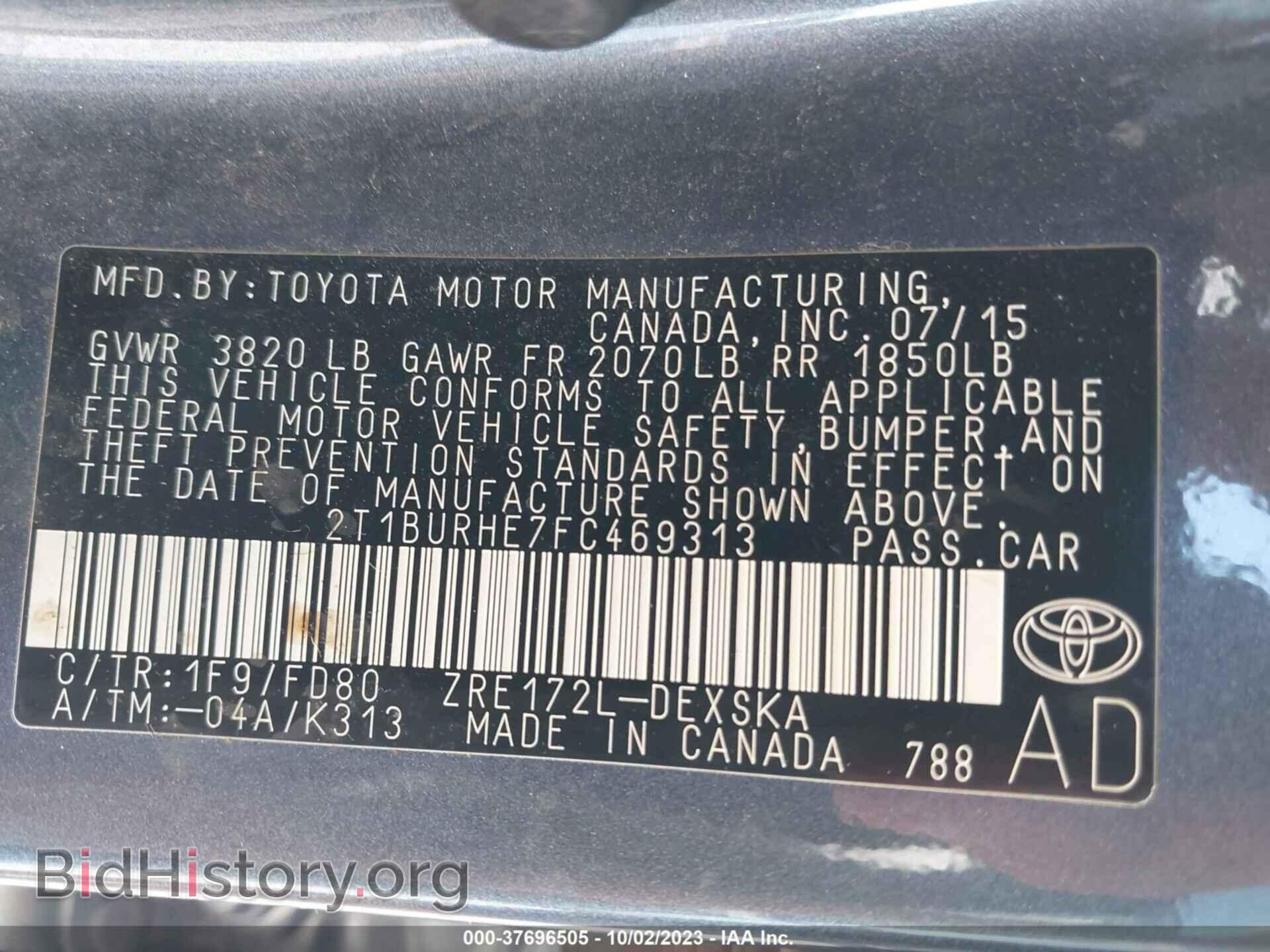 2015 TOYOTA COROLLA - VIN: 2T1BURHE7FC469313 - Photo 9