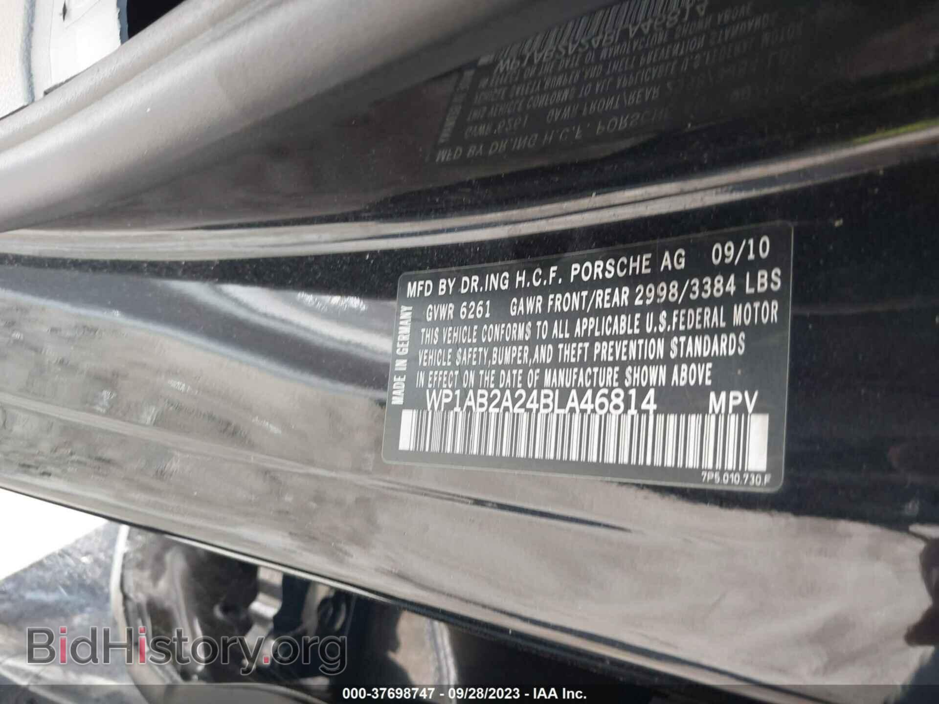 2011 PORSCHE CAYENNE - VIN: WP1AB2A24BLA46814 - Фото 9