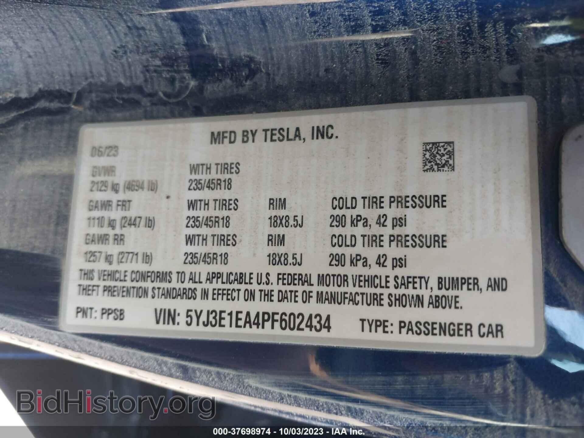 2023 TESLA MODEL 3 - VIN: 5YJ3E1EA4PF602434 - Фото 9