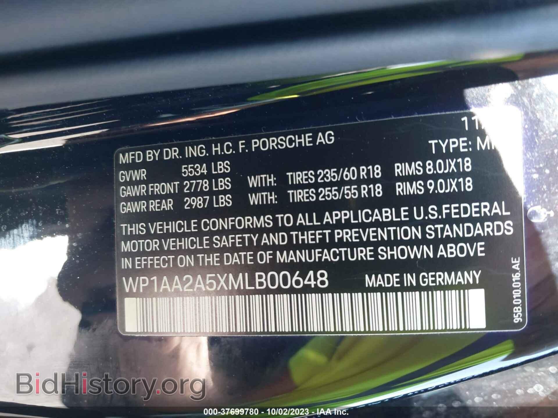 2021 PORSCHE MACAN - VIN: WP1AA2A5XMLB00648 - Photo 9