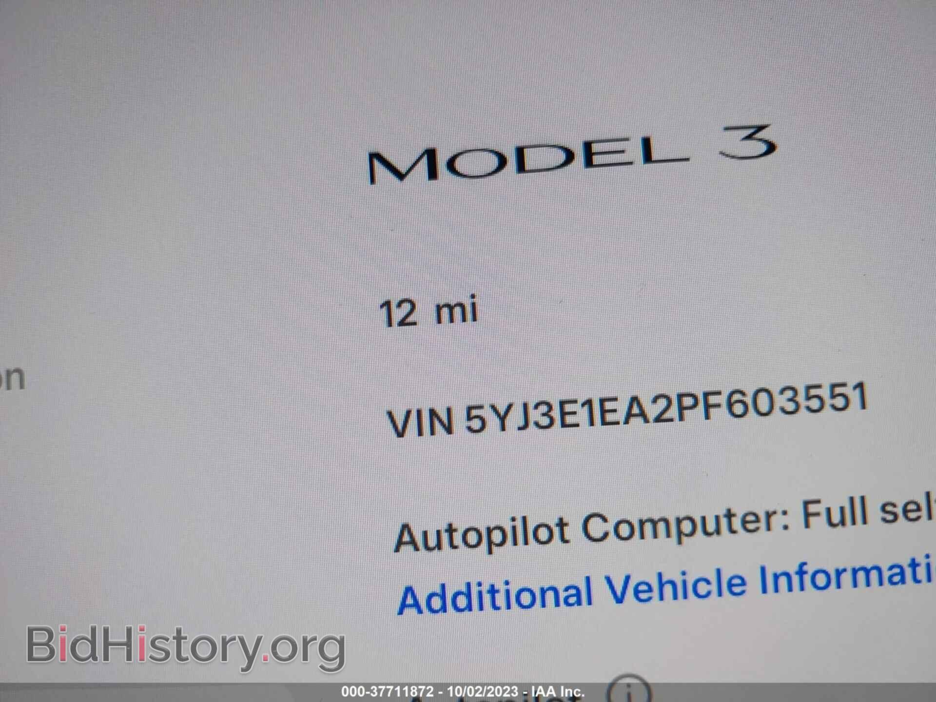2023 TESLA MODEL 3 - VIN: 5YJ3E1EA2PF603551 - Photo 7