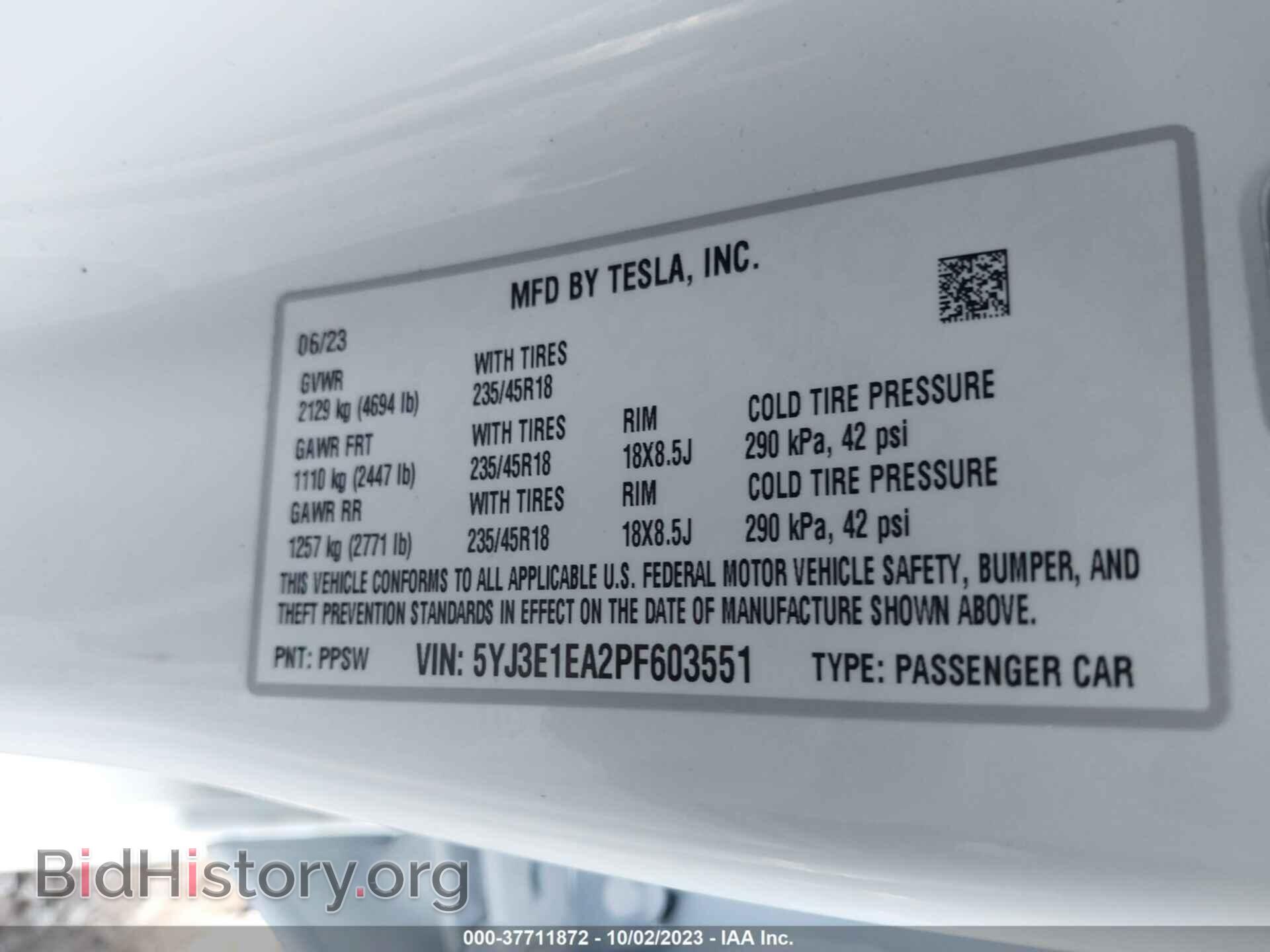 2023 TESLA MODEL 3 - VIN: 5YJ3E1EA2PF603551 - Photo 9