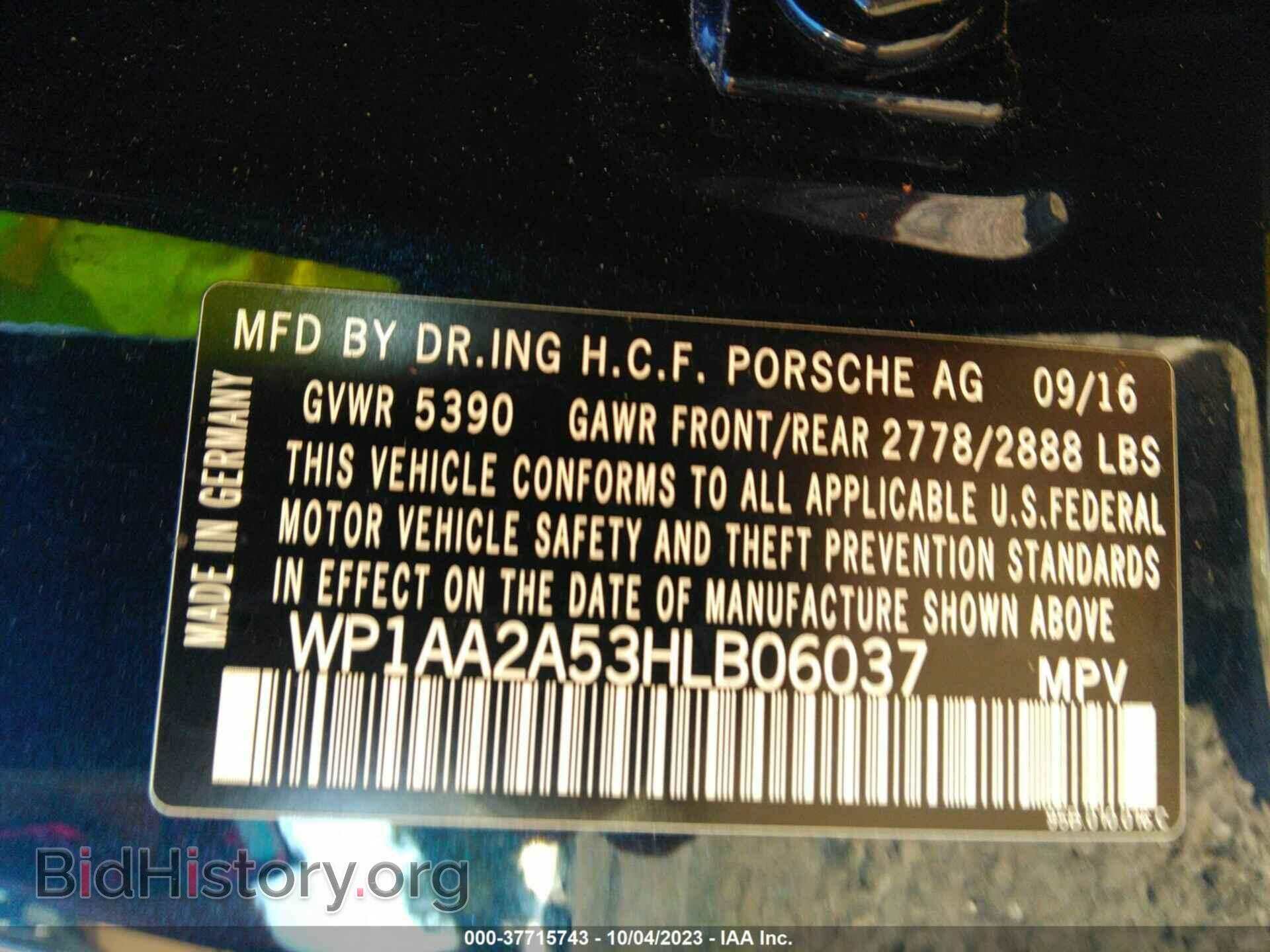 2017 PORSCHE MACAN - VIN: WP1AA2A53HLB06037 - Фото 9