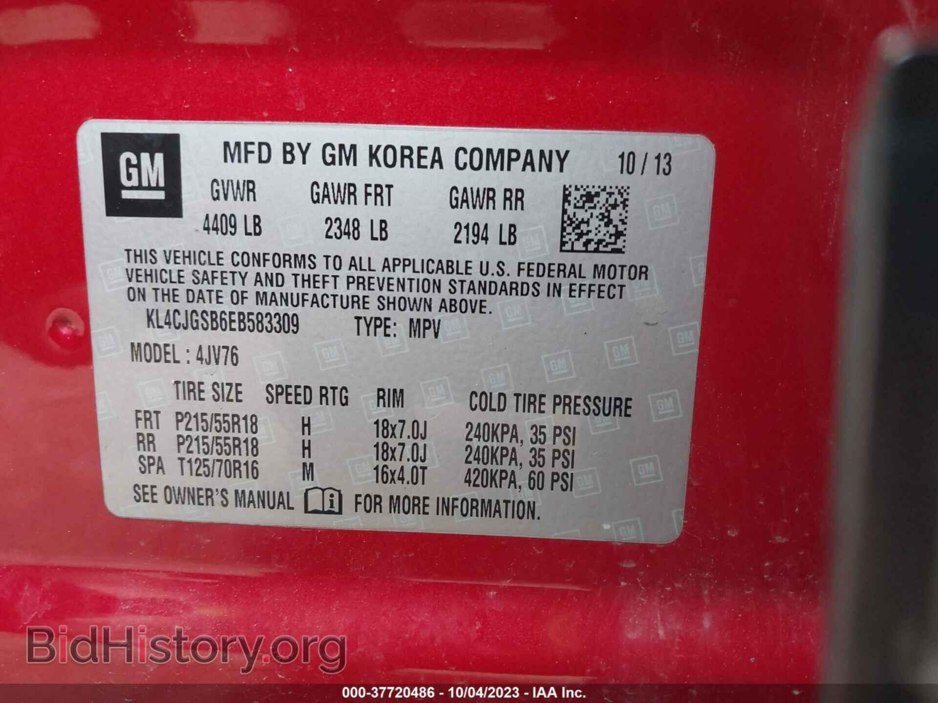 2014 BUICK ENCORE - VIN: KL4CJGSB6EB583309 - Photo 9