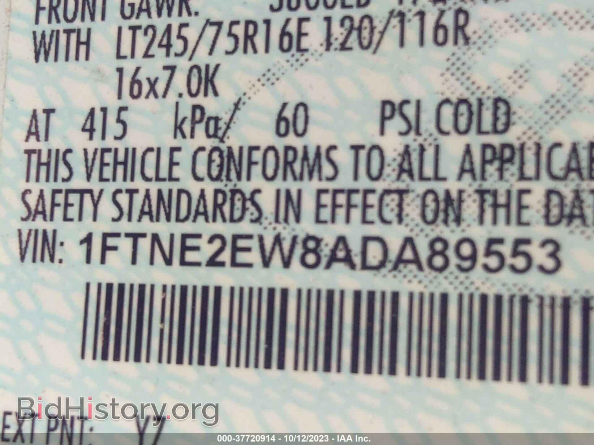2010 FORD ECONOLINE CARGO VAN - VIN: 1FTNE2EW8ADA89553 - Фото 9