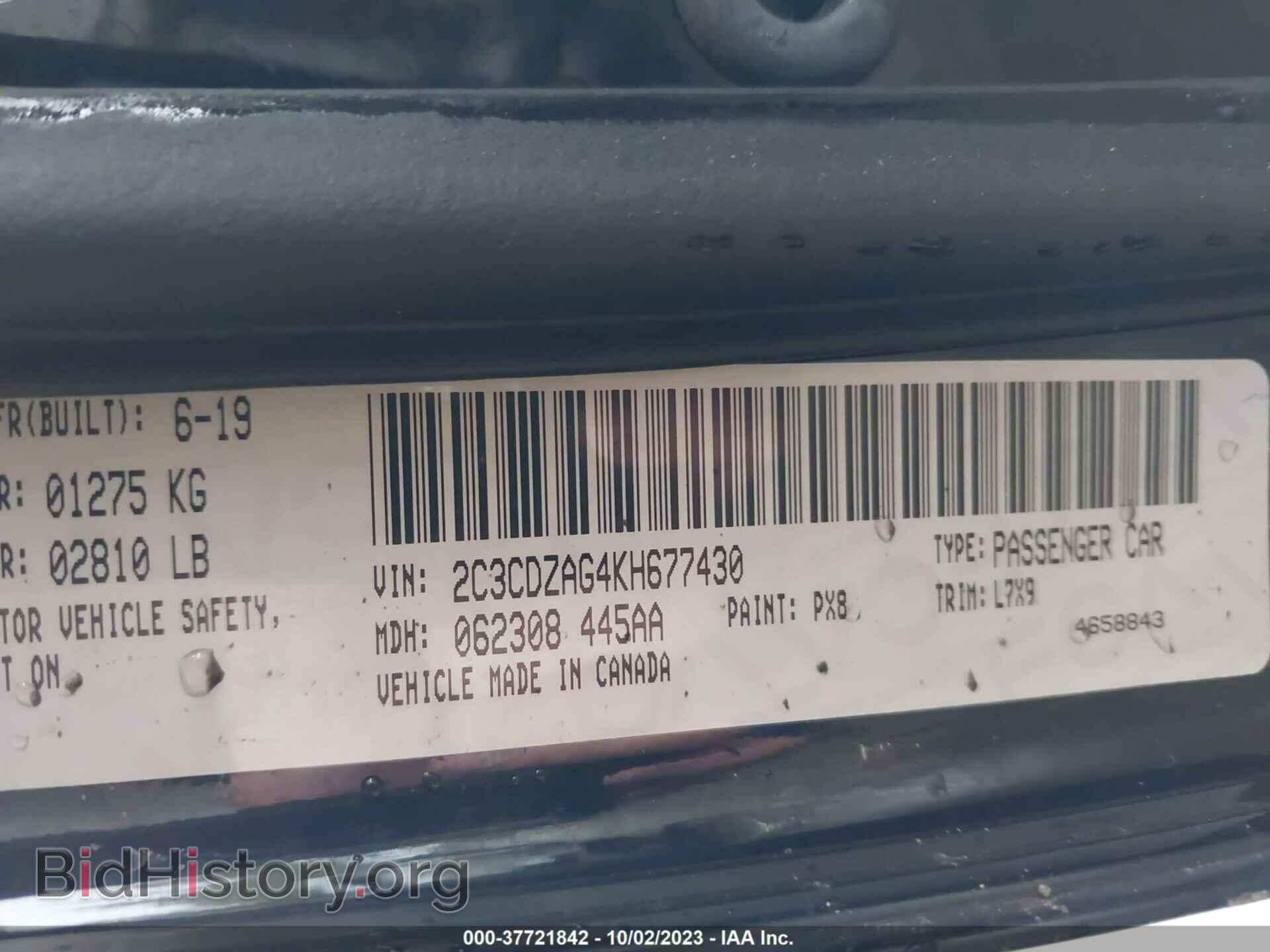 2019 DODGE CHALLENGER - VIN: 2C3CDZAG4KH677430 - Photo 9