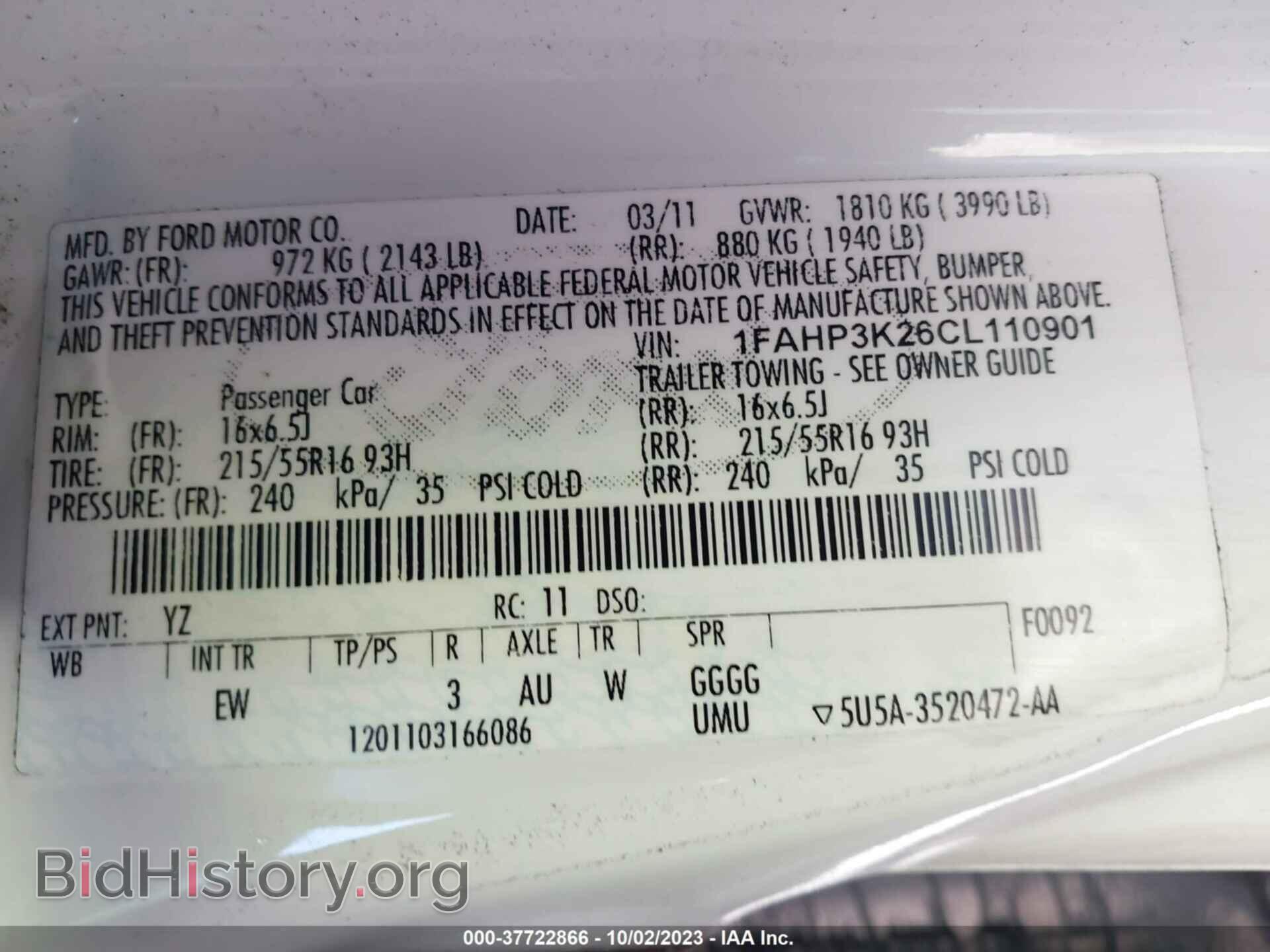 2012 FORD FOCUS - VIN: 1FAHP3K26CL110901 - Photo 9