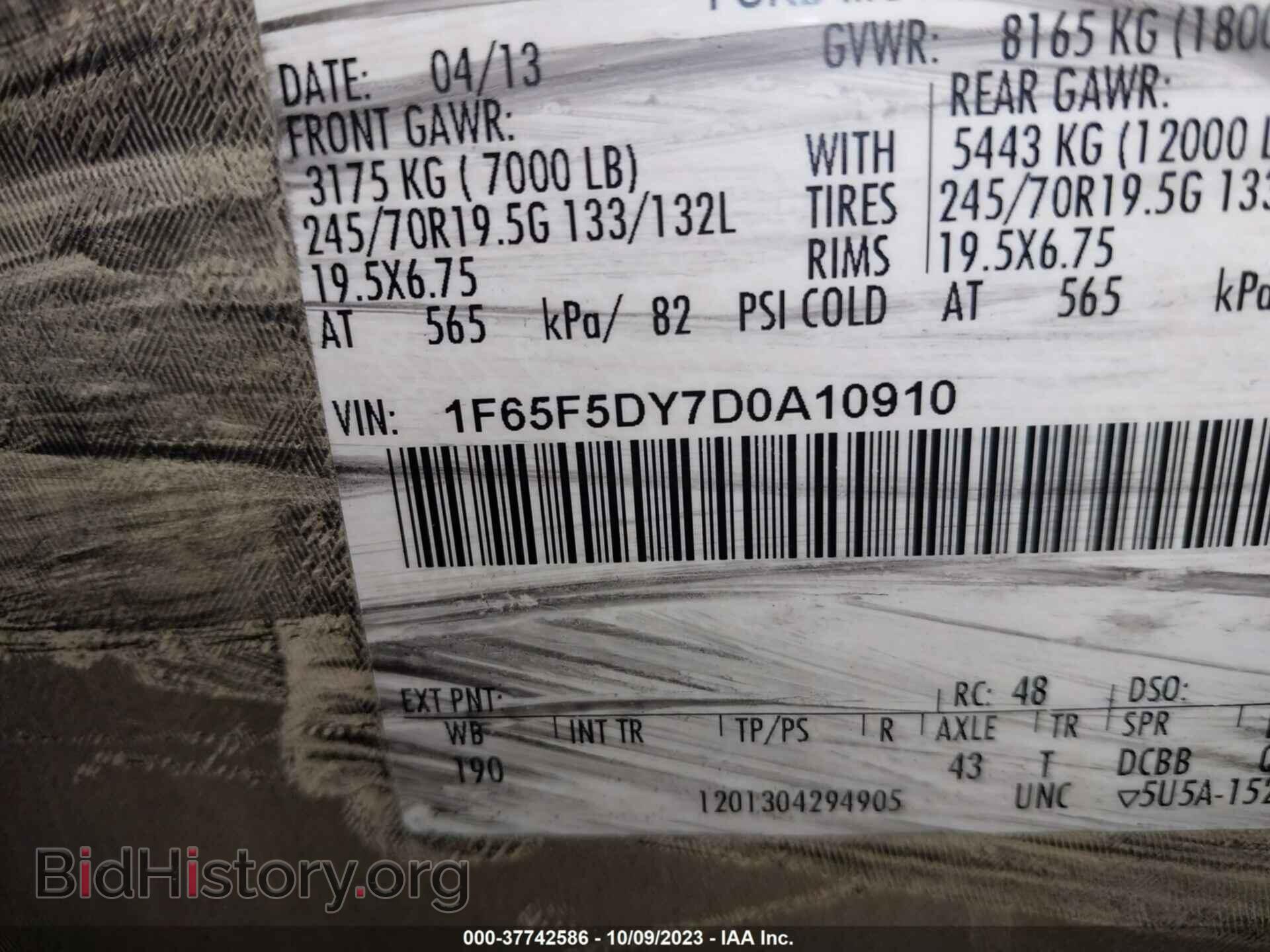 2013 FORD F53 - VIN: 1F65F5DY7D0A10910 - Photo 9