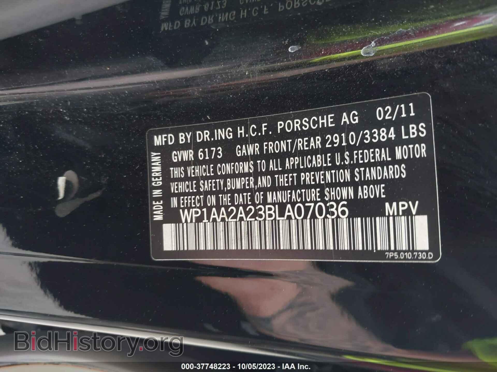 2011 PORSCHE CAYENNE - VIN: WP1AA2A23BLA07036 - Фото 9