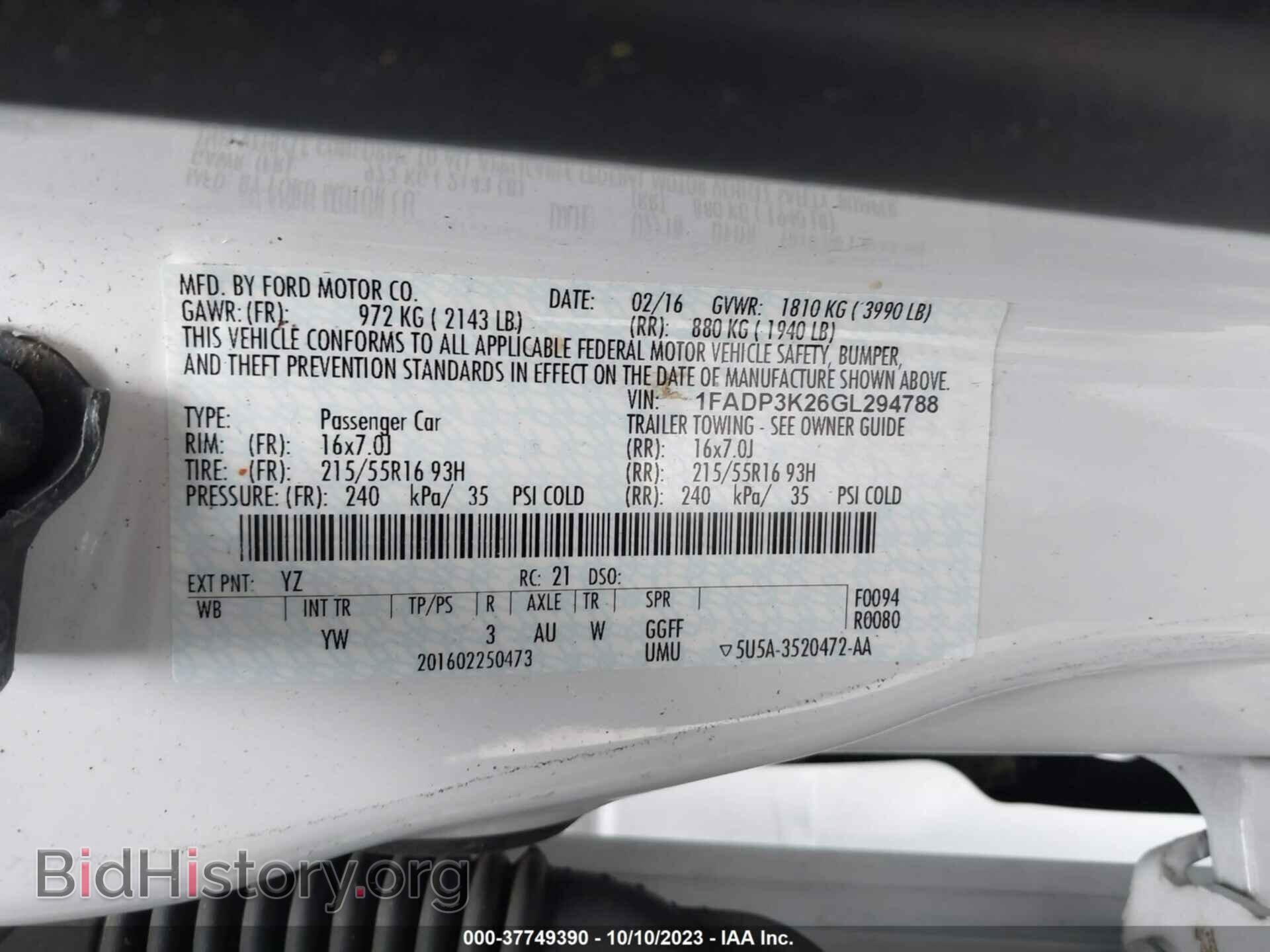 2016 FORD FOCUS - VIN: 1FADP3K26GL294788 - Фото 9