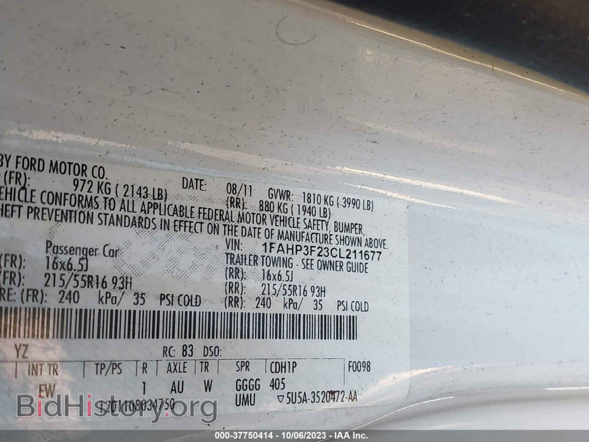 2012 FORD FOCUS - VIN: 1FAHP3F23CL211677 - Фото 9