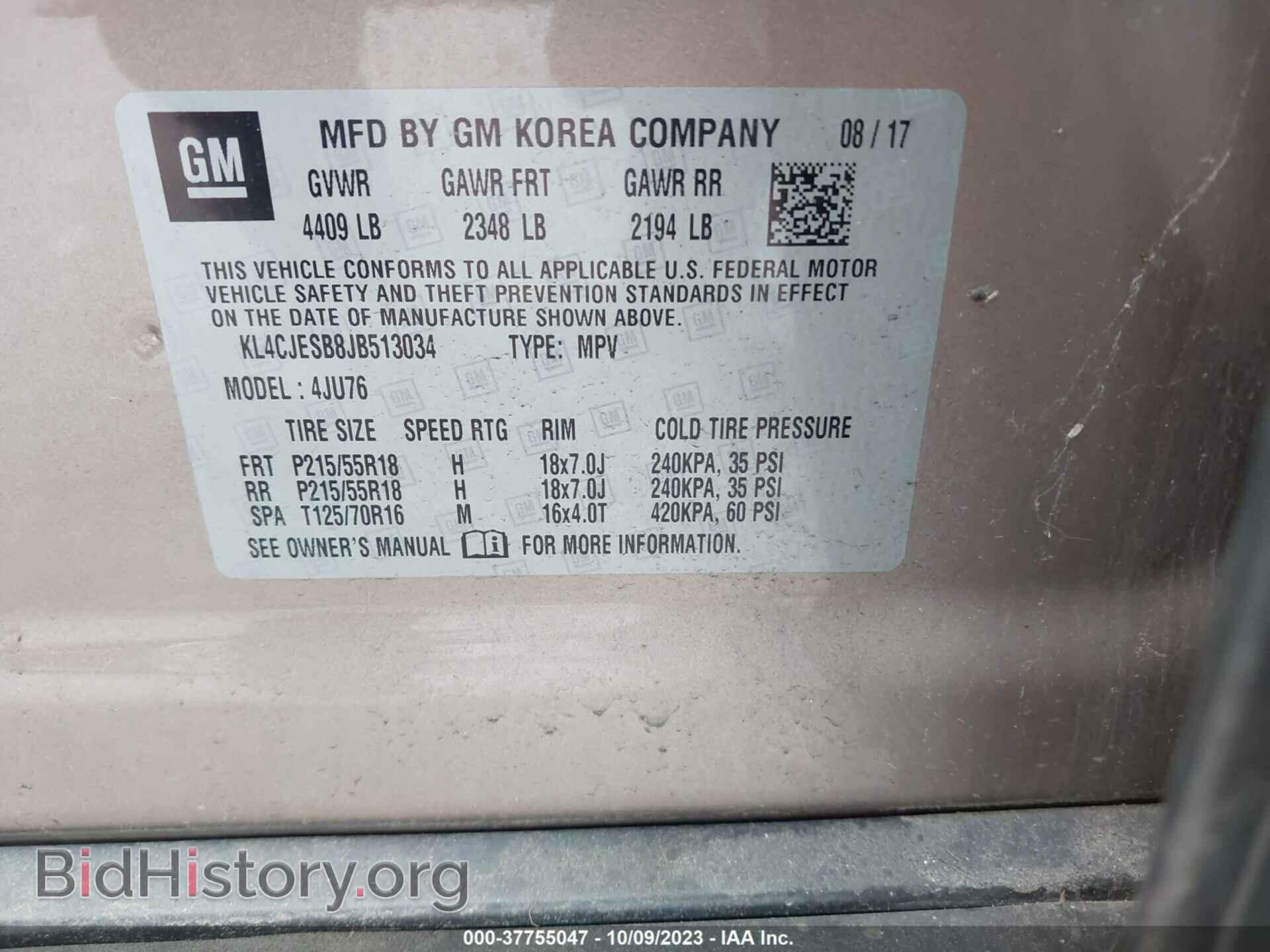 2018 BUICK ENCORE - VIN: KL4CJESB8JB513034 - Photo 9