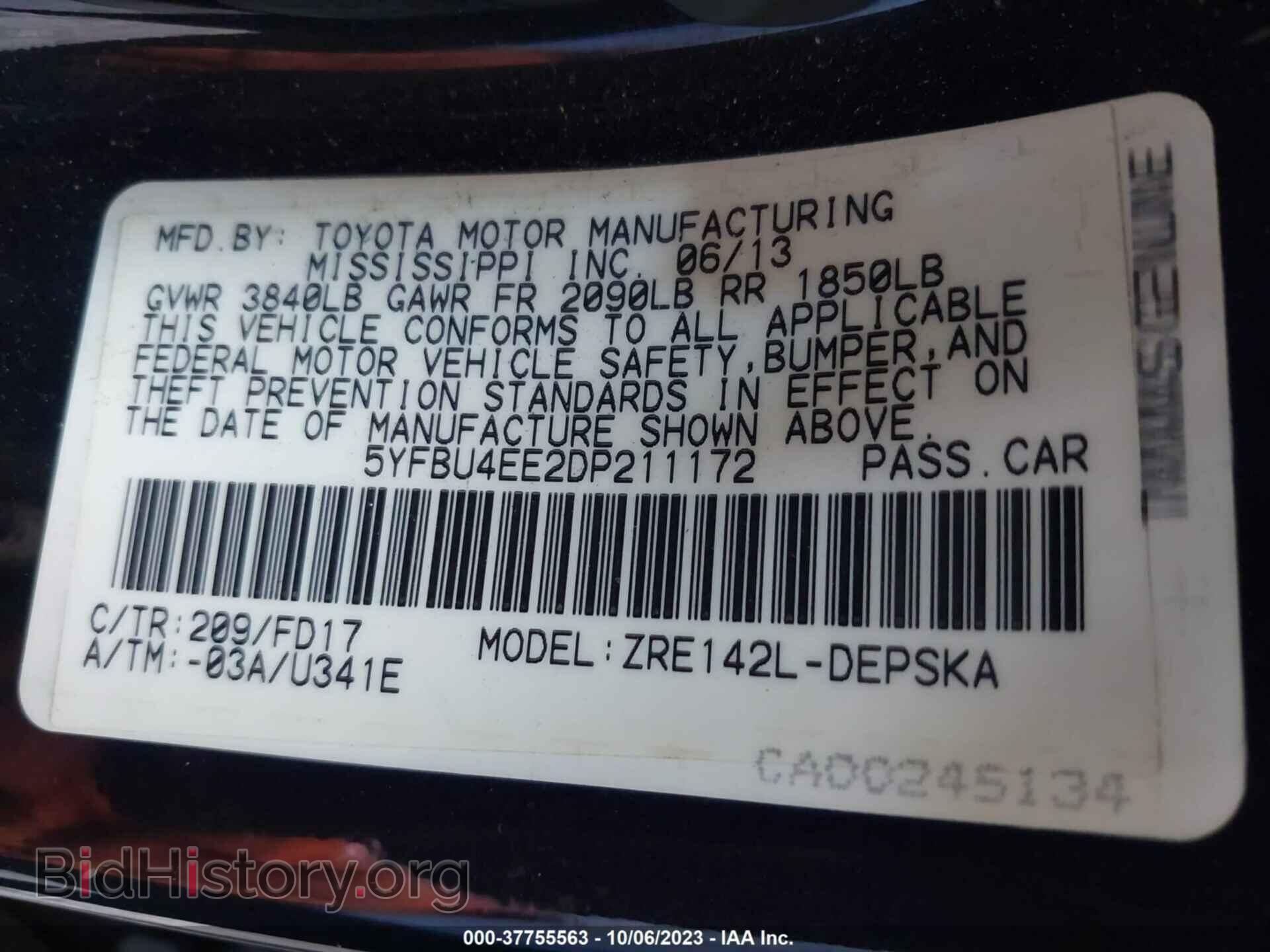 2013 TOYOTA COROLLA - VIN: 5YFBU4EE2DP211172 - Фото 9