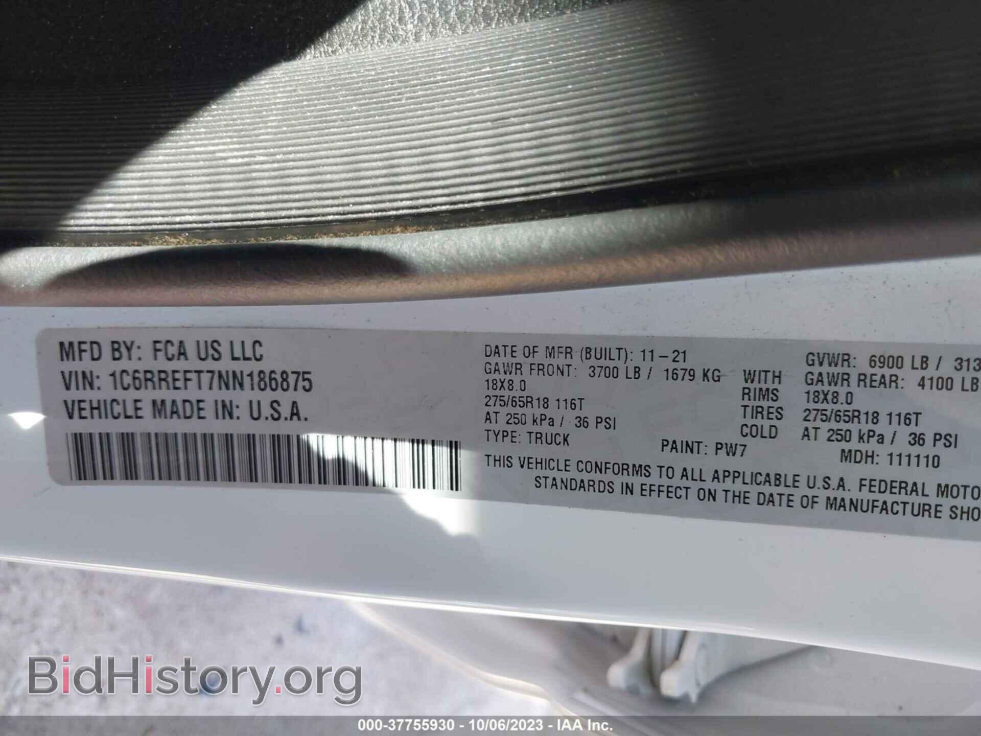 2022 RAM 1500 - VIN: 1C6RREFT7NN186875 - Фото 9