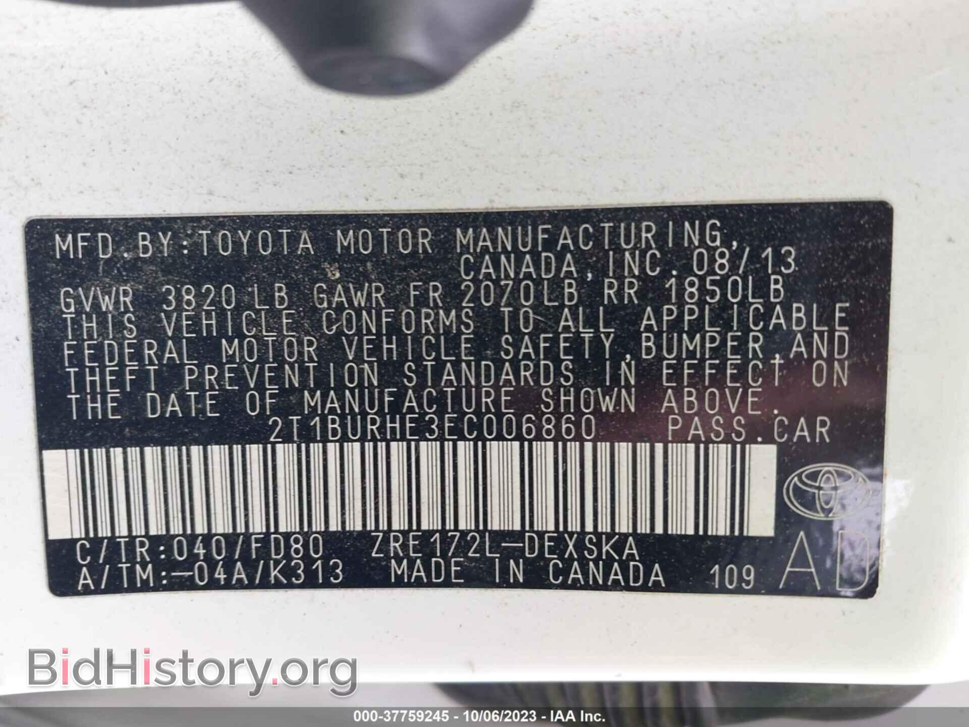 2014 TOYOTA COROLLA - VIN: 2T1BURHE3EC006860 - Photo 9