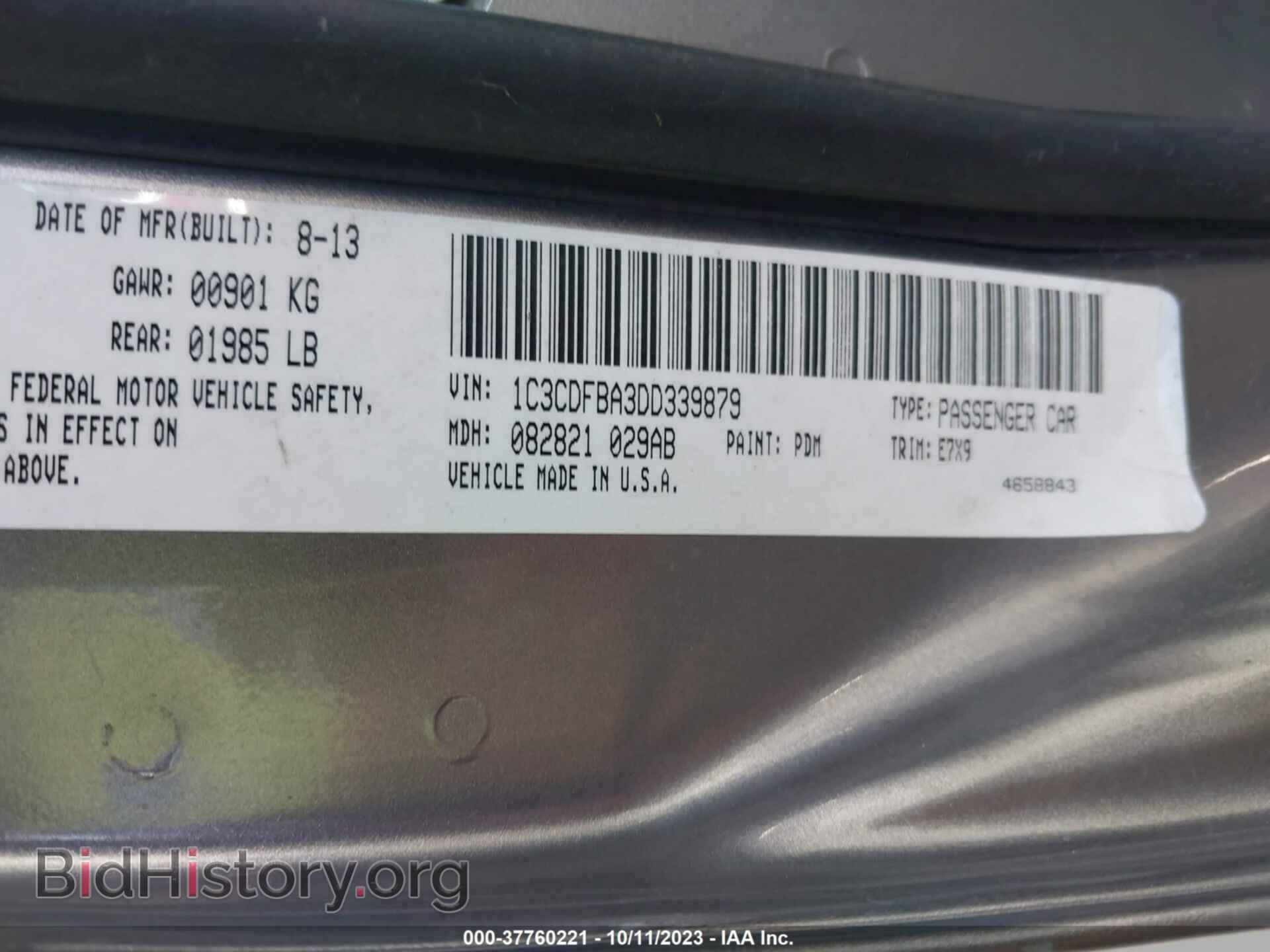 2013 DODGE DART - VIN: 1C3CDFBA3DD339879 - Photo 9