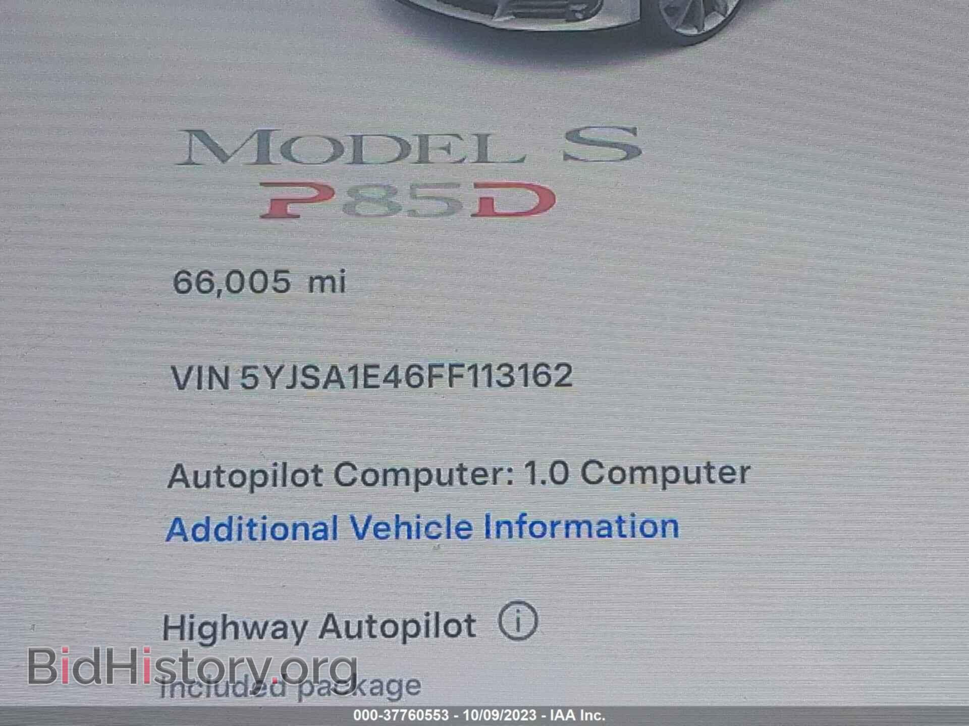 2015 TESLA MODEL S - VIN: 5YJSA1E46FF113162 - Photo 15
