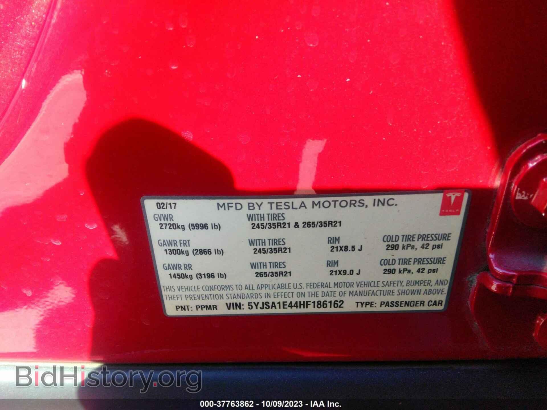 2017 TESLA MODEL S - VIN: 5YJSA1E44HF186162 - Photo 9
