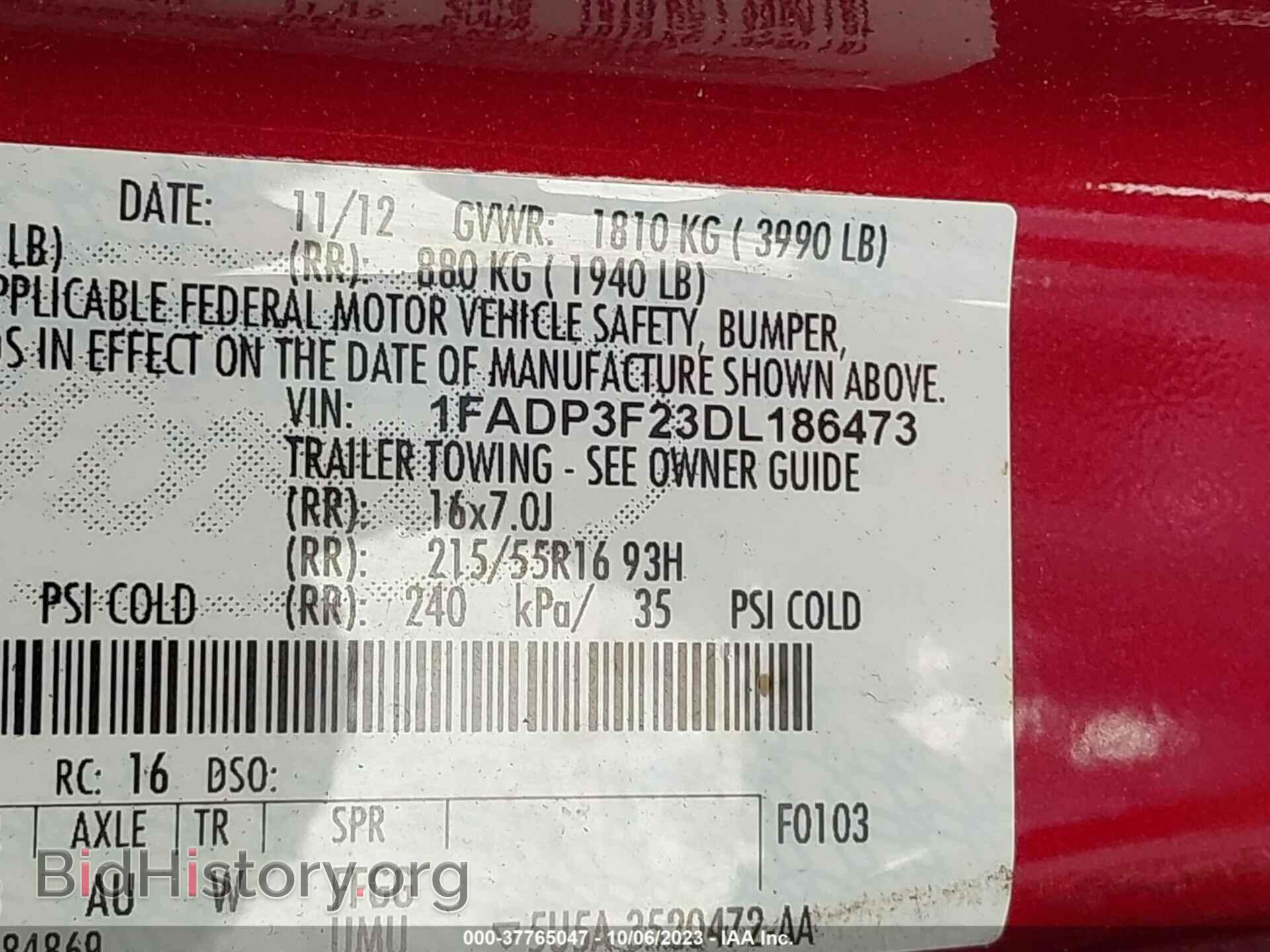 2013 FORD FOCUS - VIN: 1FADP3F23DL186473 - Фото 9