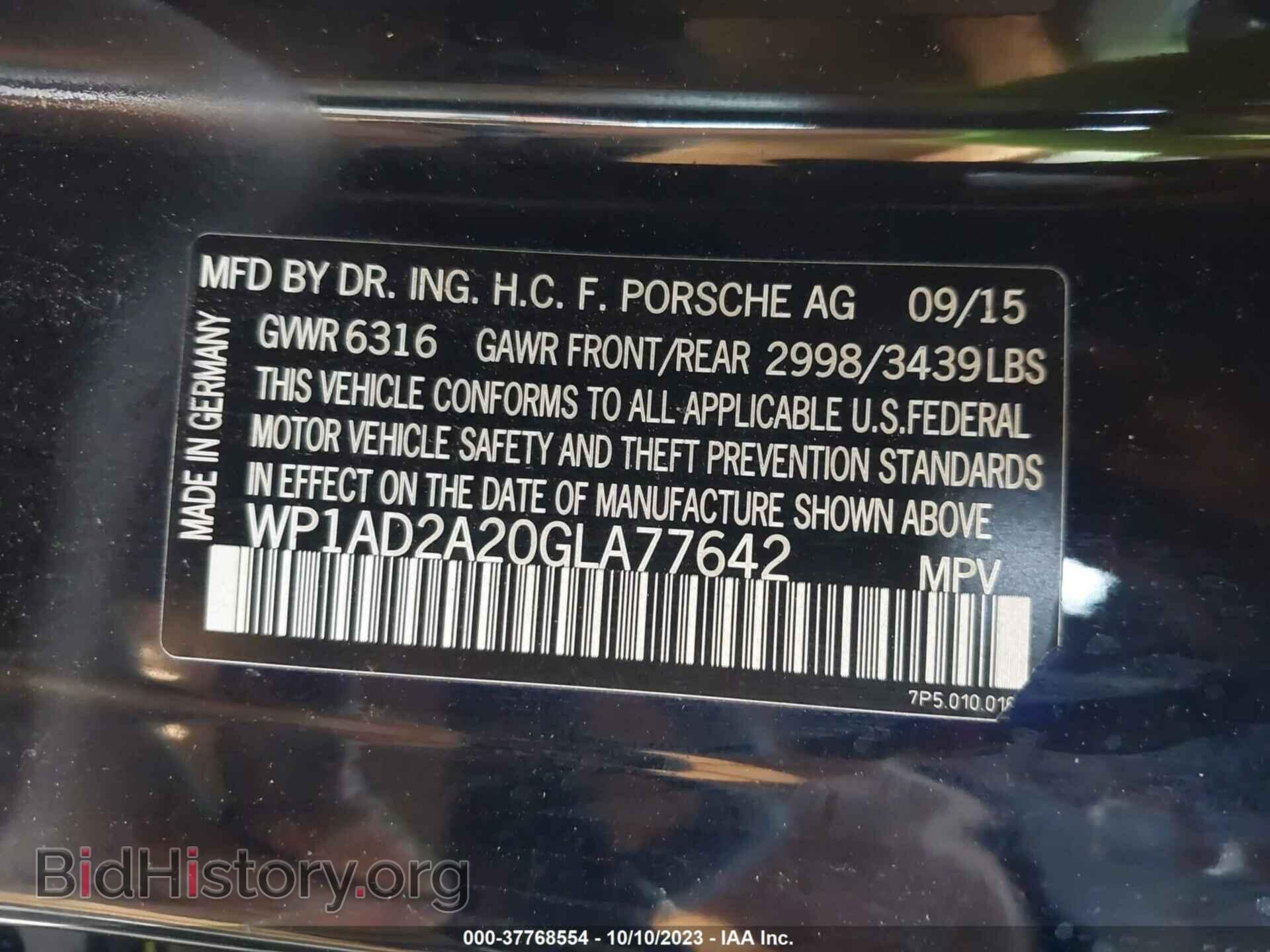 2016 PORSCHE CAYENNE - VIN: WP1AD2A20GLA77642 - Фото 9