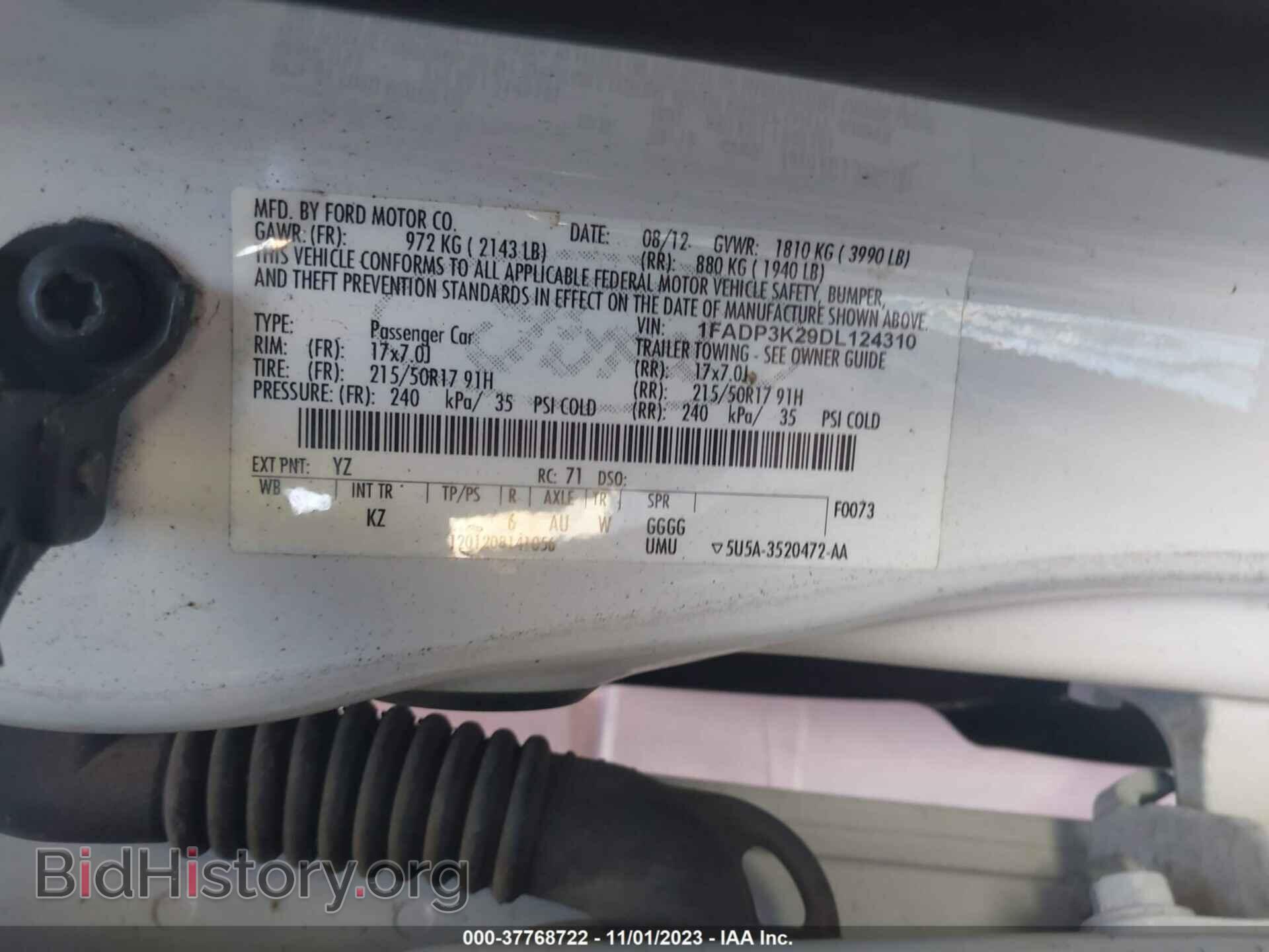 2013 FORD FOCUS - VIN: 1FADP3K29DL124310 - Фото 9