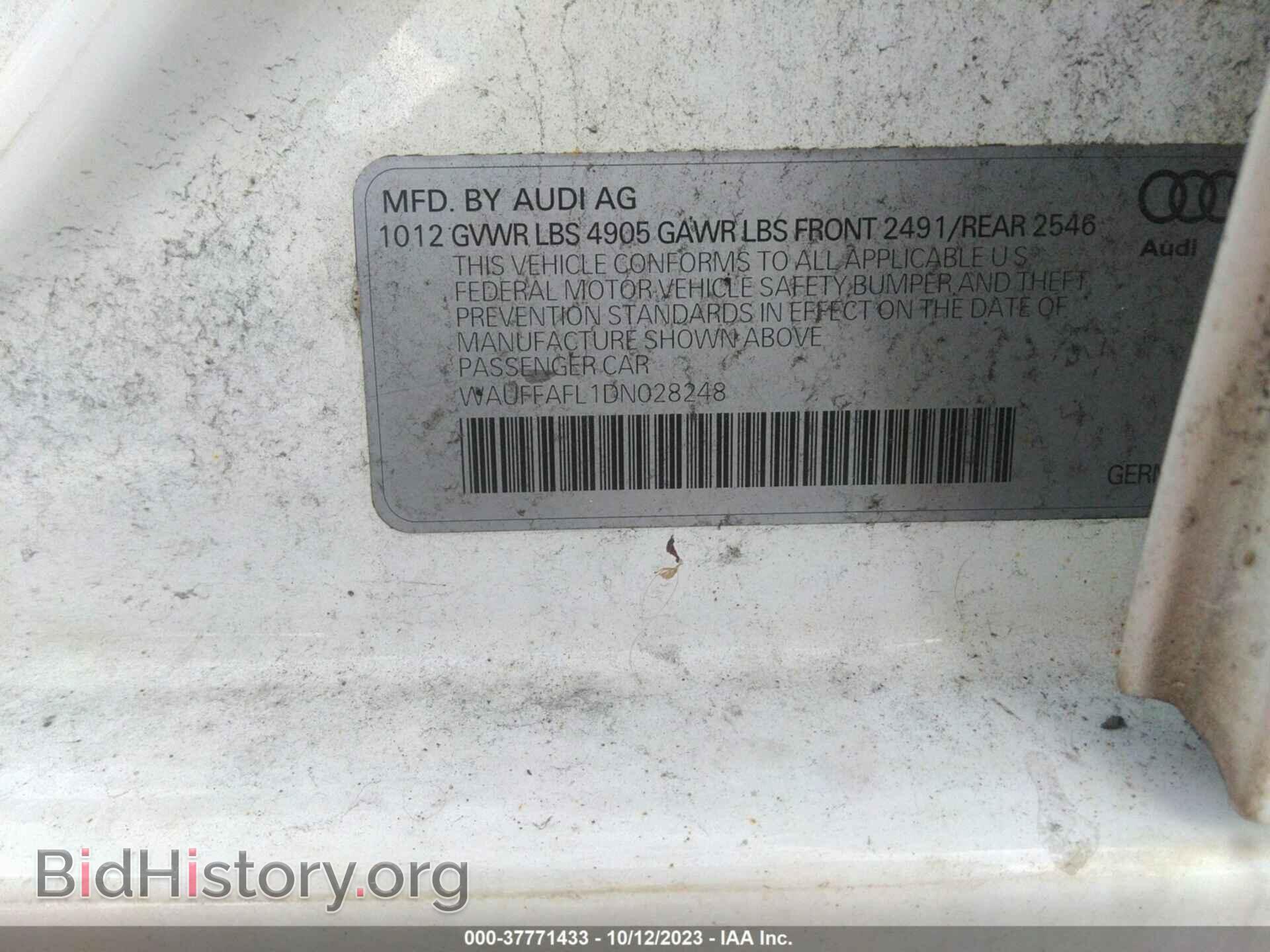 2013 AUDI A4 - VIN: WAUFFAFL1DN028248 - Photo 9