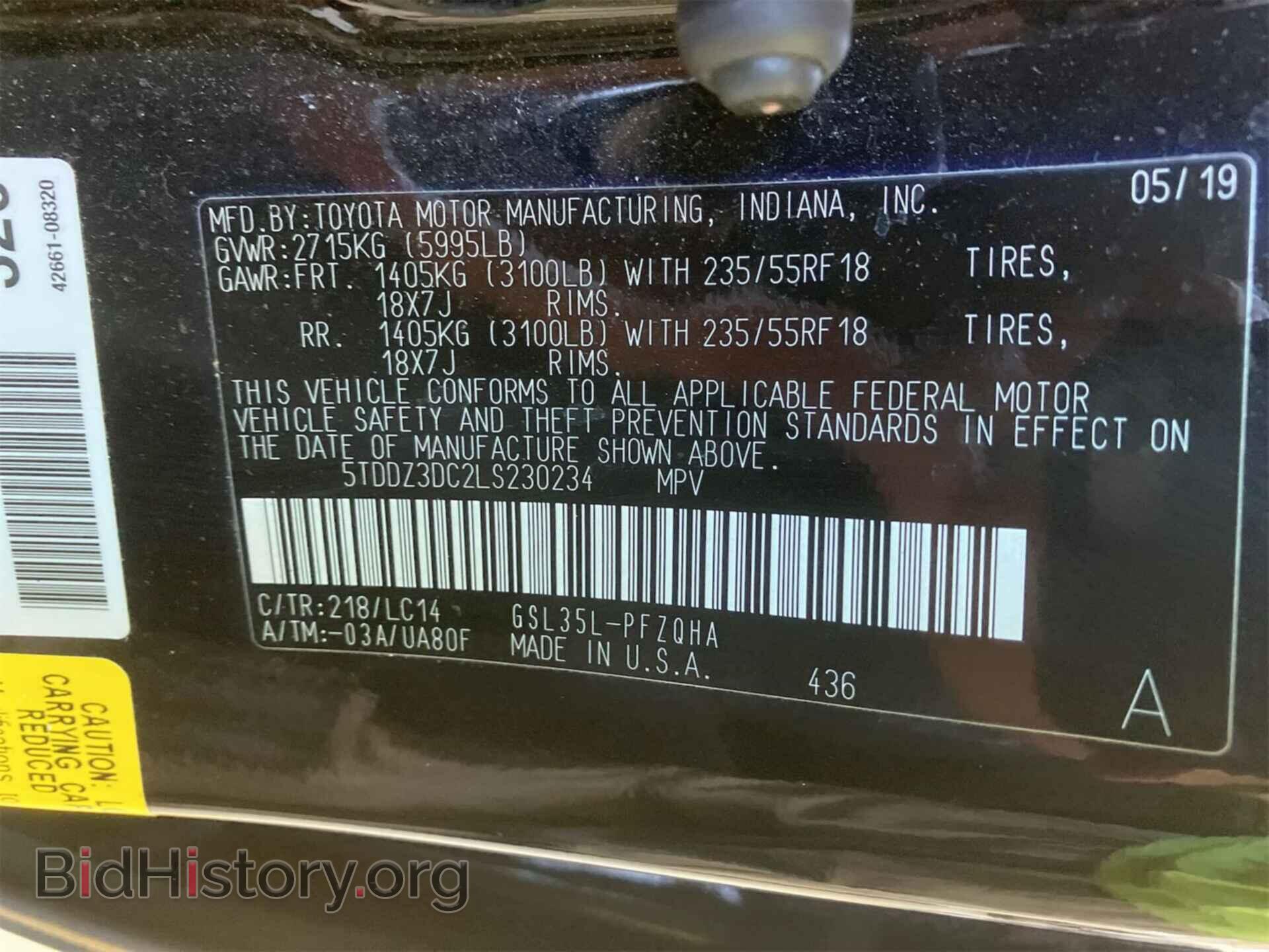 2020 TOYOTA SIENNA - VIN: 5TDDZ3DC2LS230234 - Фото 10